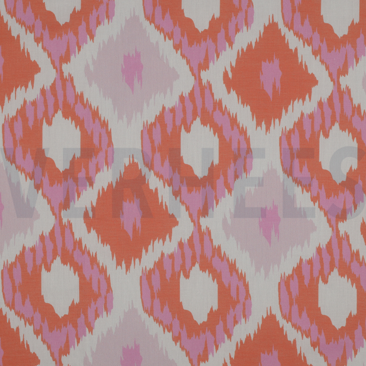 COTTON VOILE DIGITAL IKAT PINK ORANGE (high resolution)