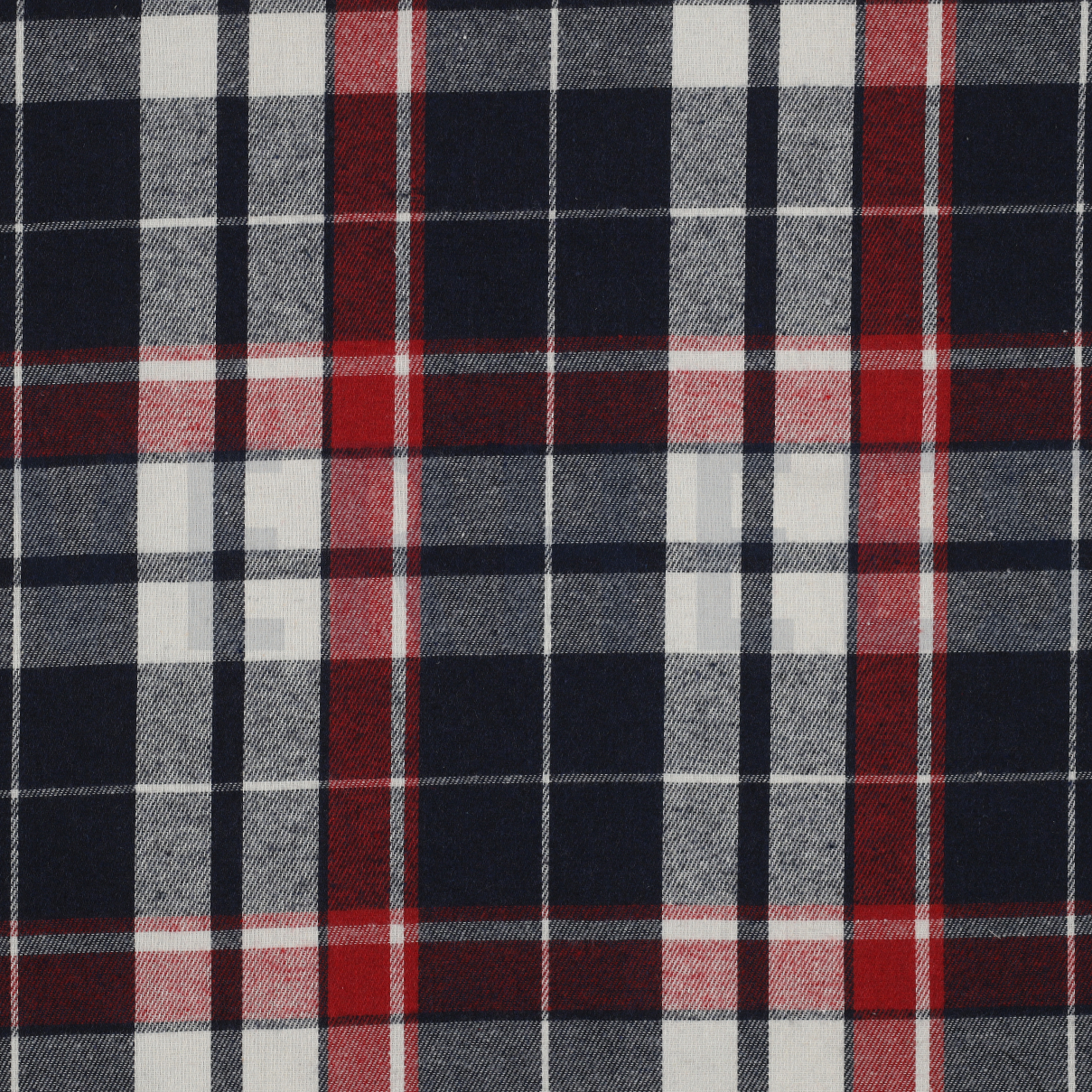 BRUSHED CHECKS YARN DYED NAVY/ECRU/RED (high resolution)