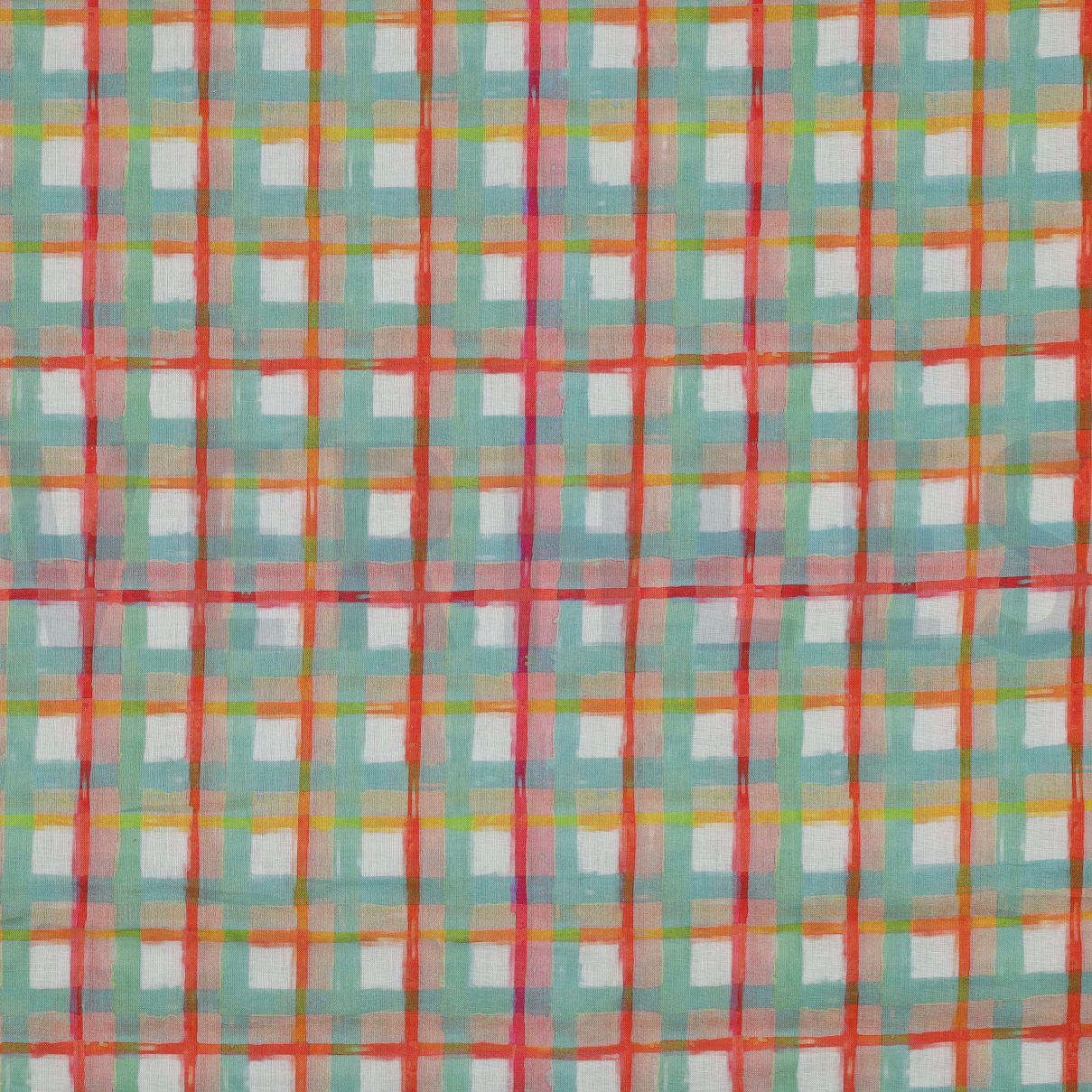 COTTON VOILE DIGITAL CHECK DARK MINT (high resolution)