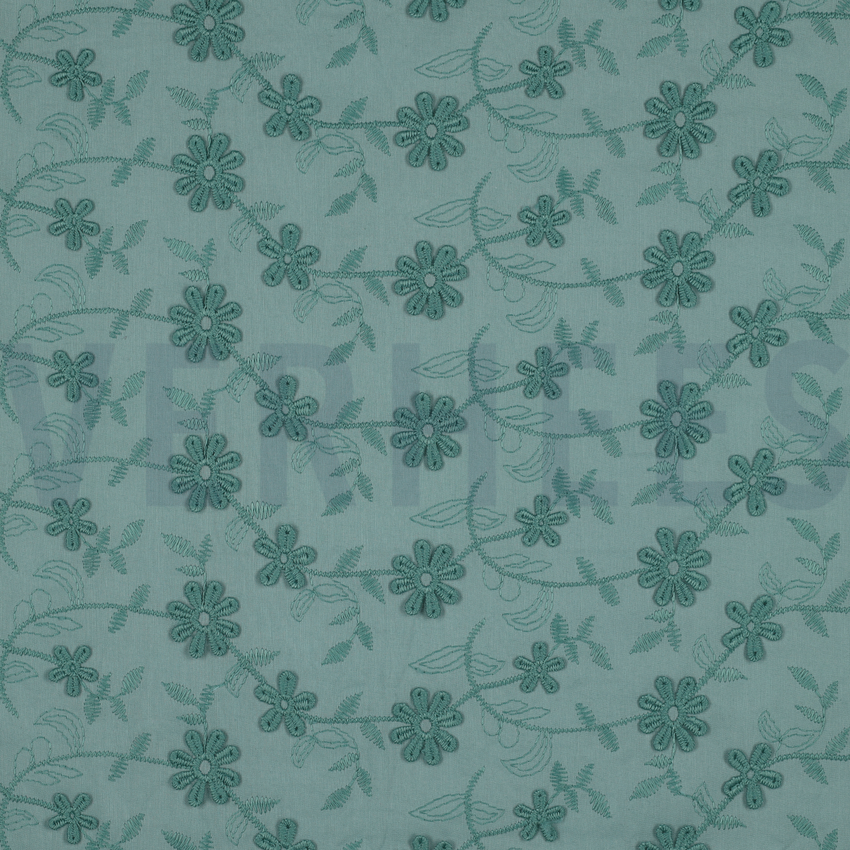 COTTON VOILE EMBROIDERY FLOWERS OLD GREEN (high resolution)