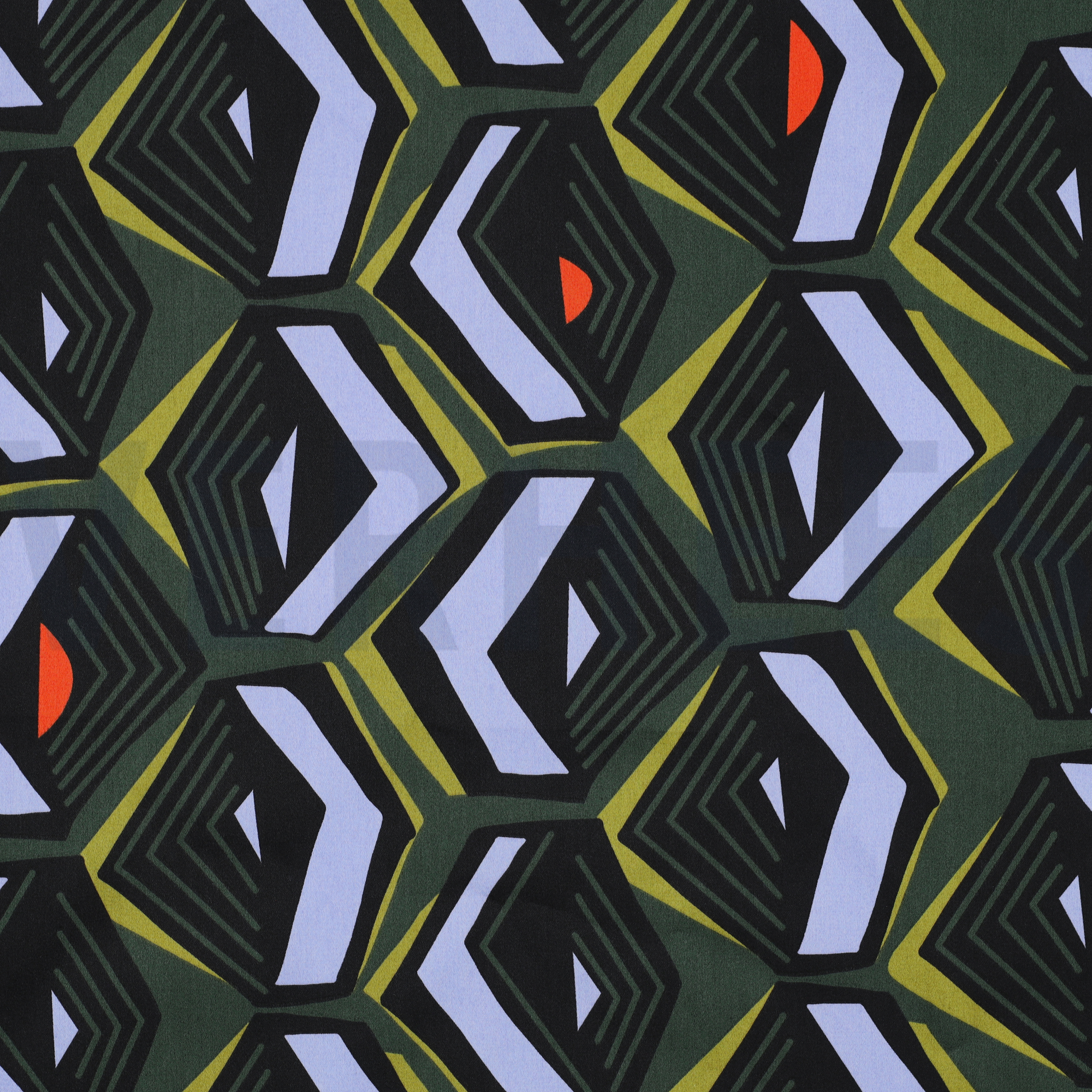 COTTON SATIN GEOMETRIC DARK GREEN (high resolution)