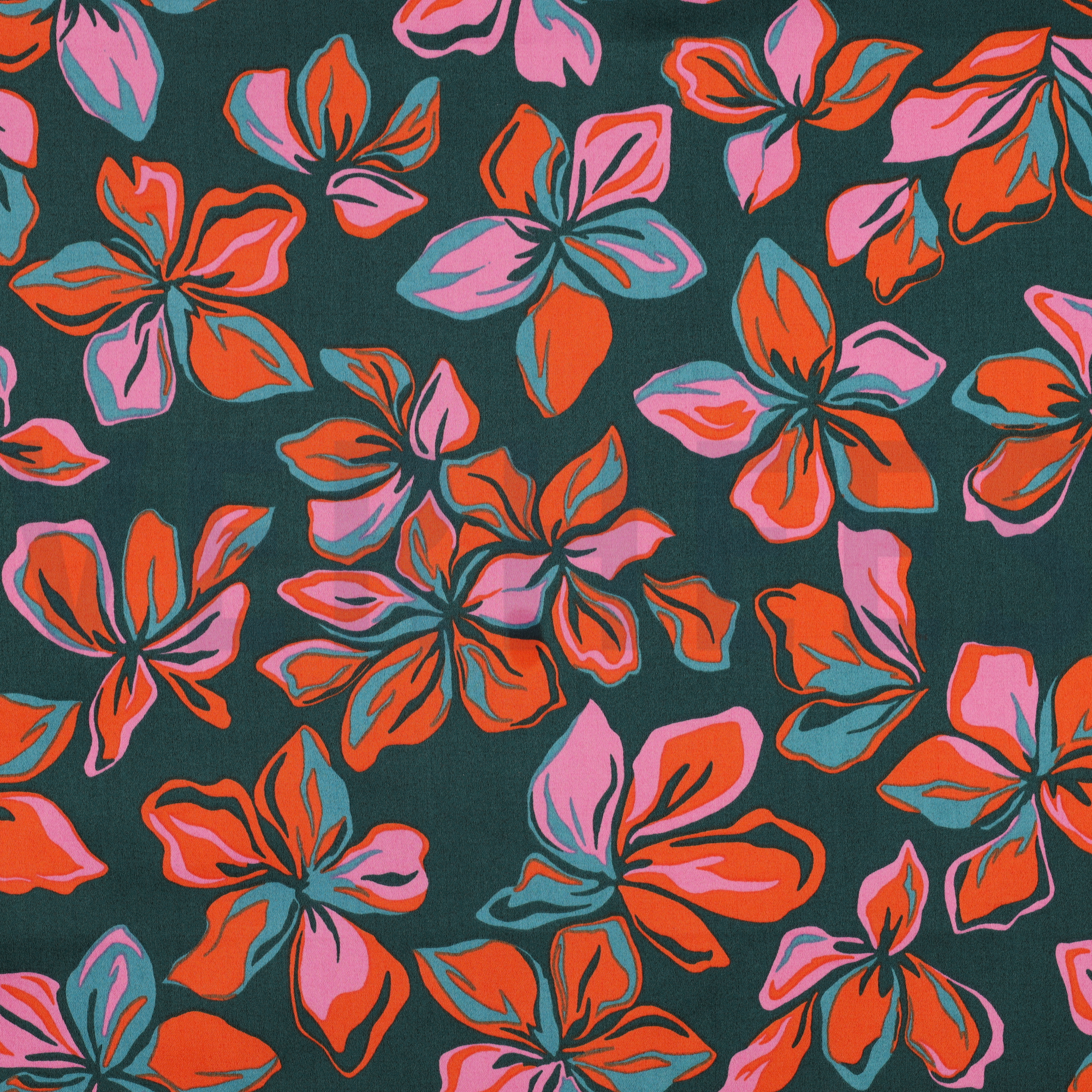 COTTON SATIN FLOWERS DARK GREEN (high resolution)