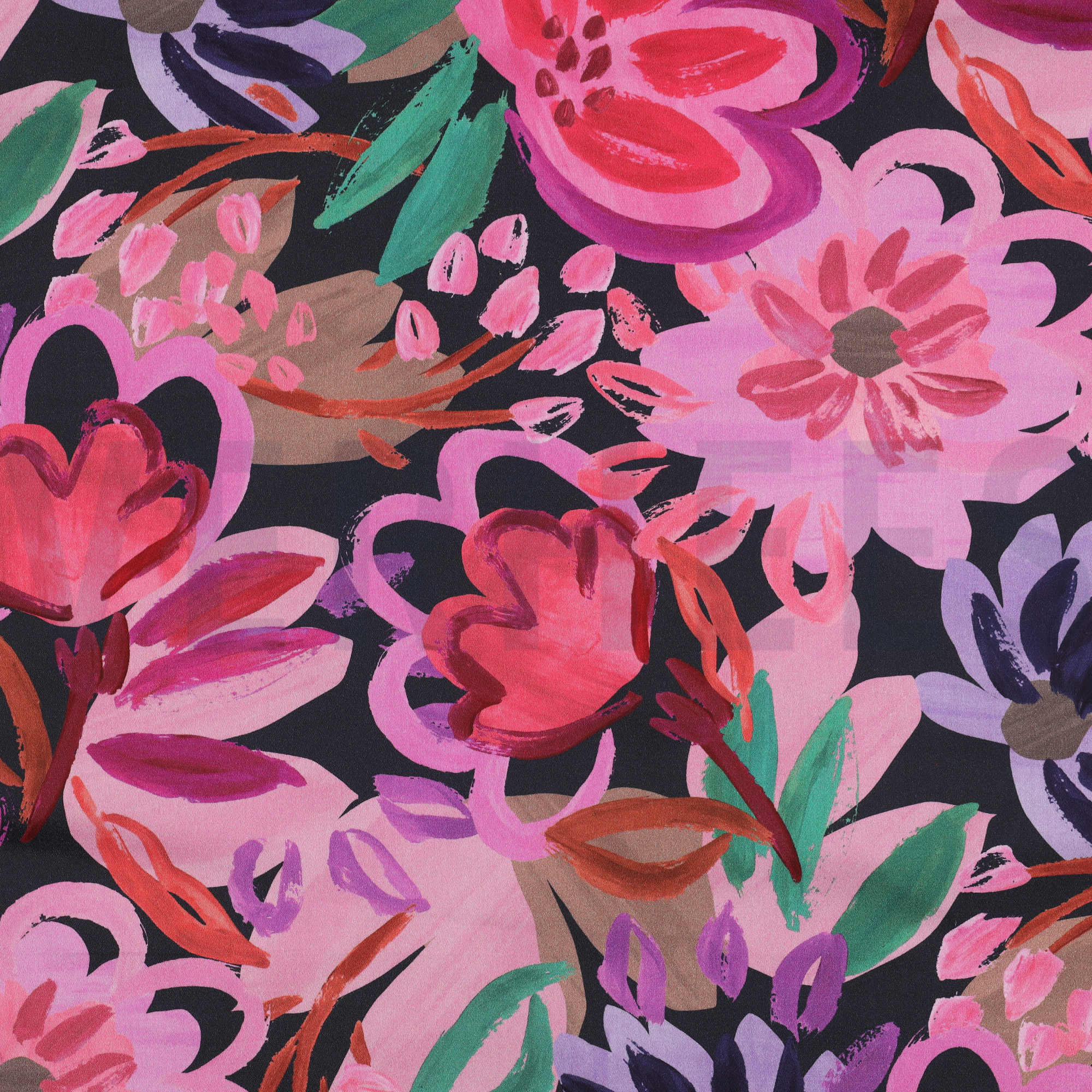 COTTON SATIN DIGITAL FLOWERS NAVY (high resolution)