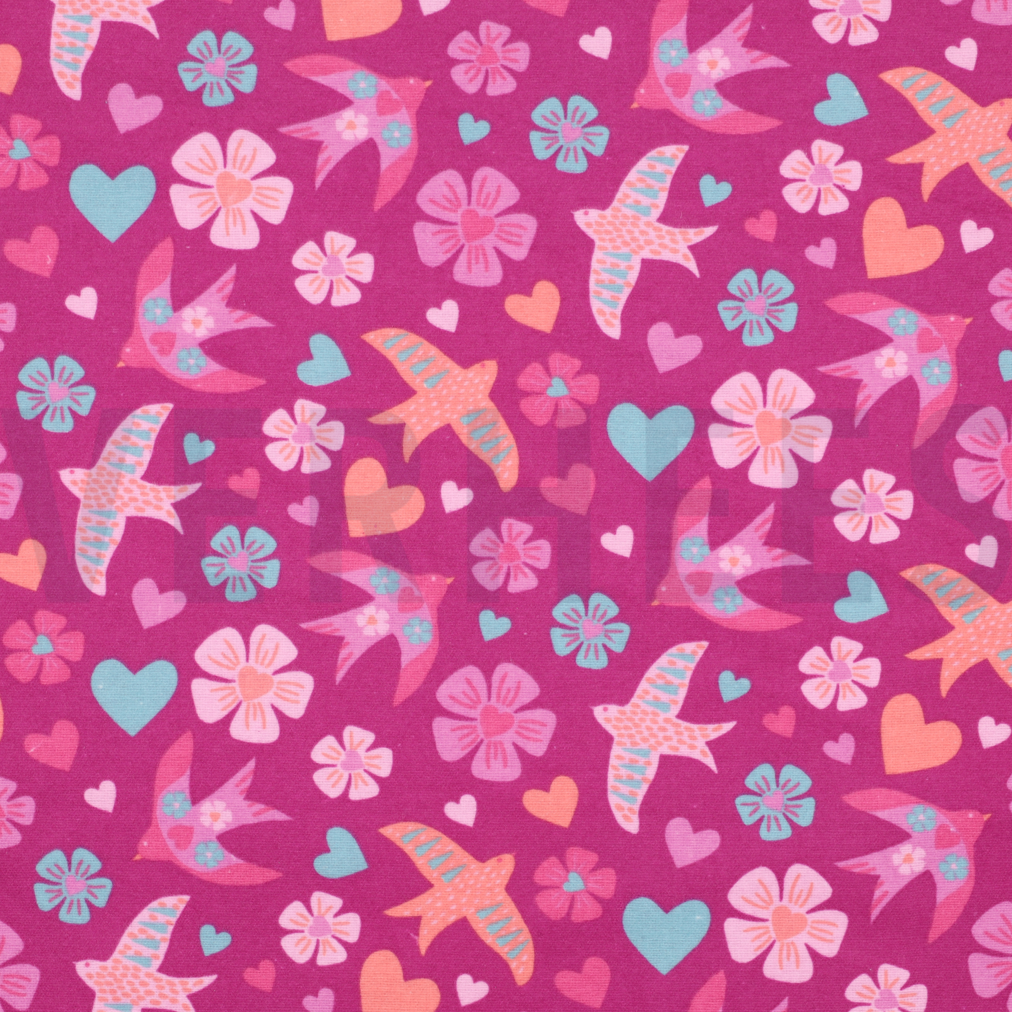 FLANNEL BIRDS FUCHSIA (high resolution)