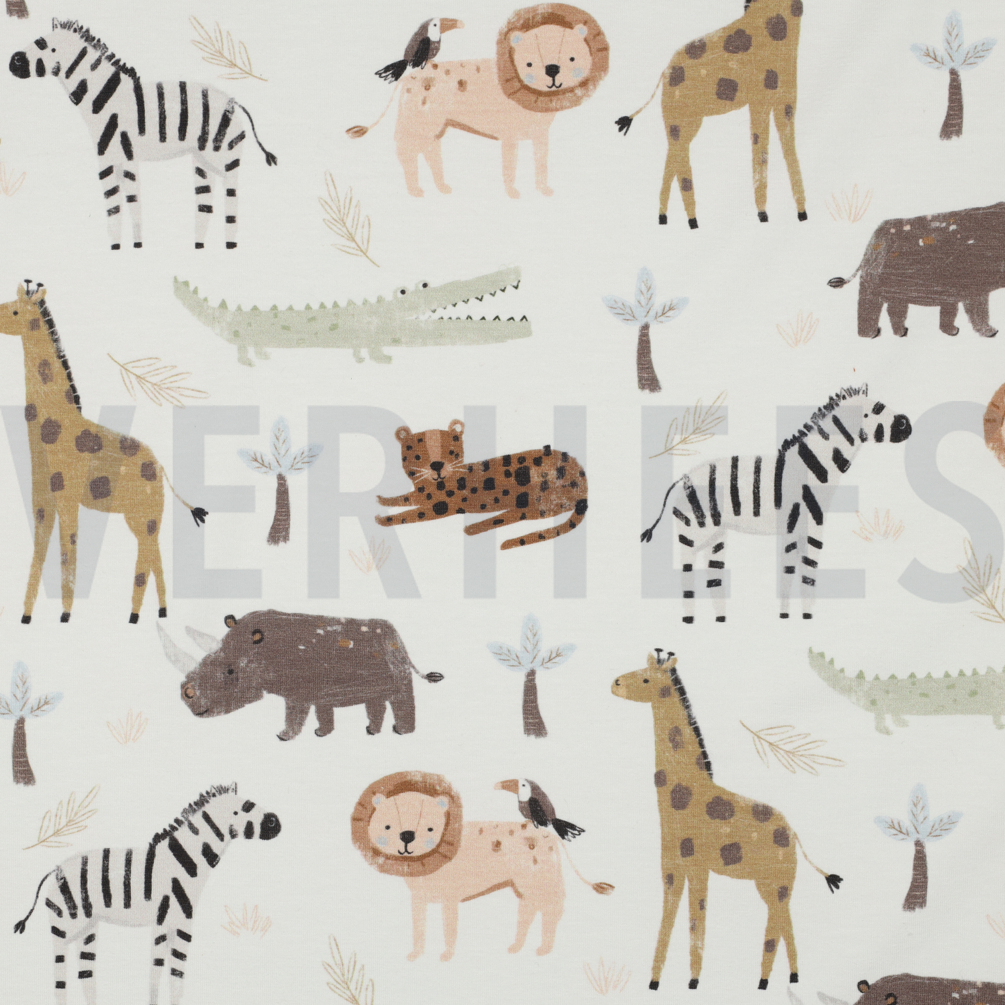 JERSEY DIGITAL SAFARI ANIMALS WHITE (high resolution)