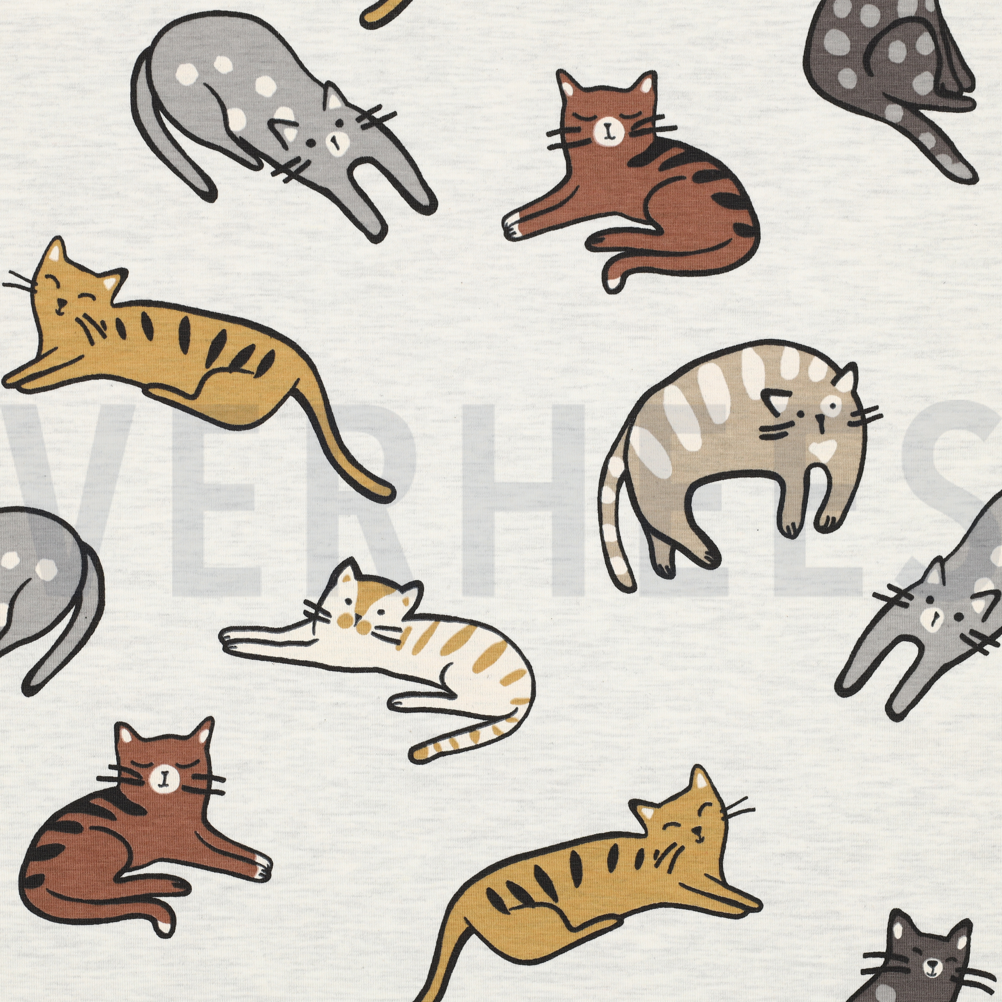 JERSEY MELANGE CATS ECRU (high resolution)