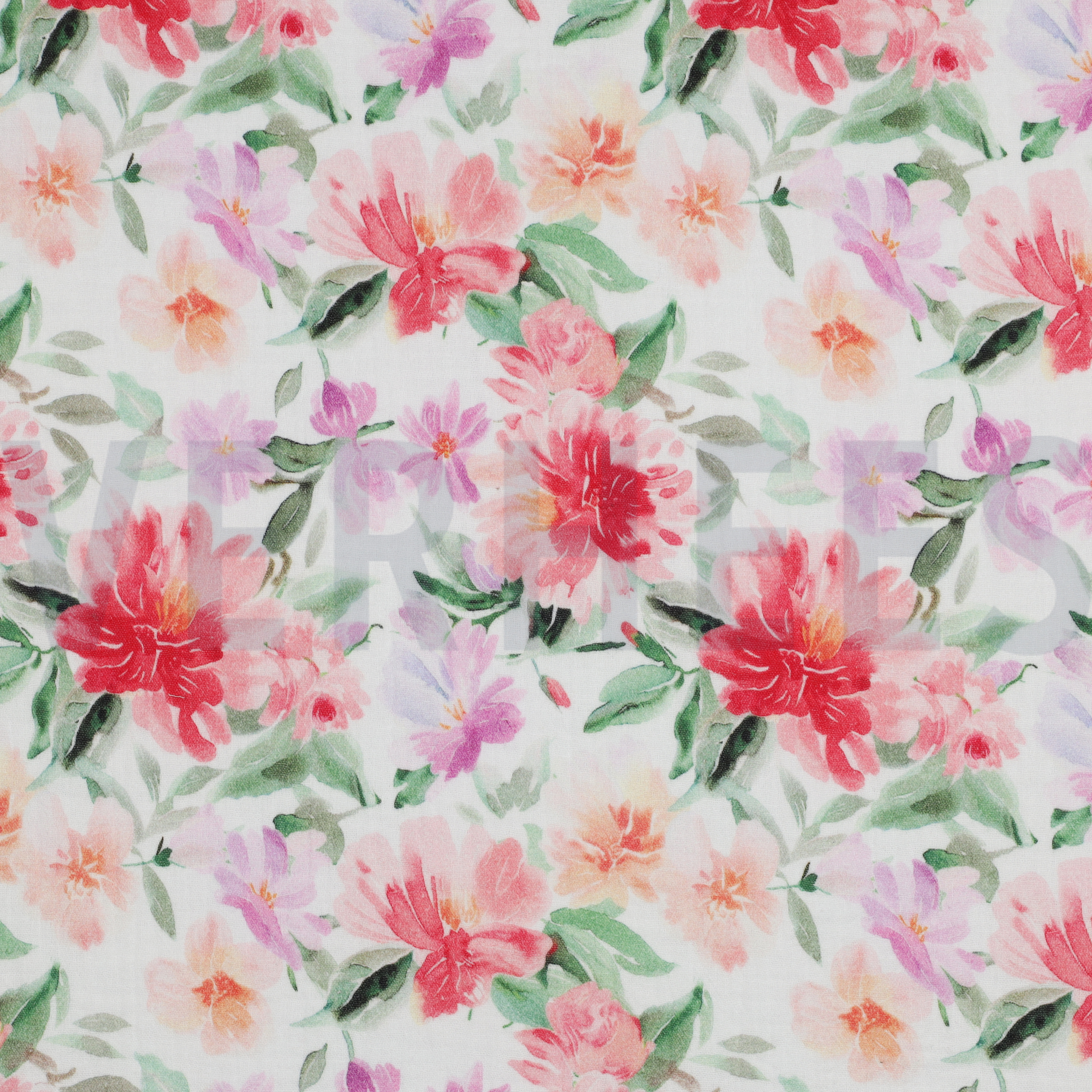 DOUBLE GAUZE DIGITAL FLOWERS PINK (high resolution)