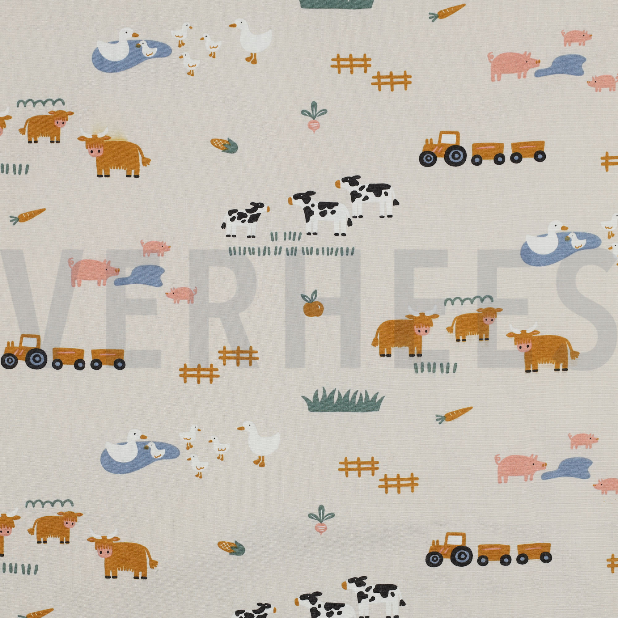 FINE POPLIN FARM ANIMALS OFF-WHITE (high resolution)