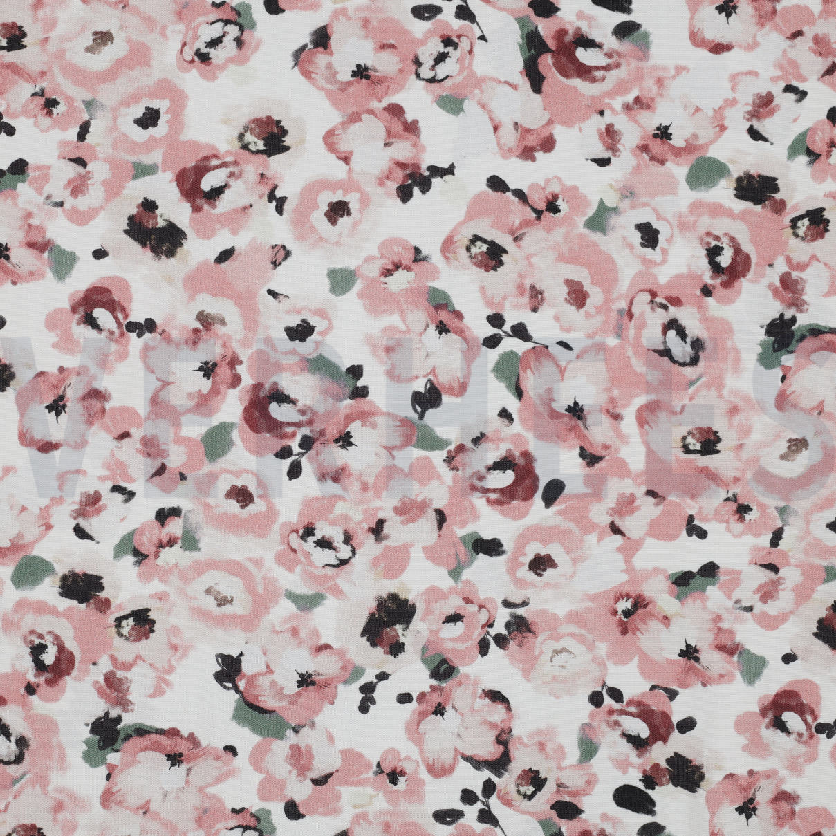 VISCOSE POPLIN STRETCH DIGITAL FLOWERS WHITE (high resolution)