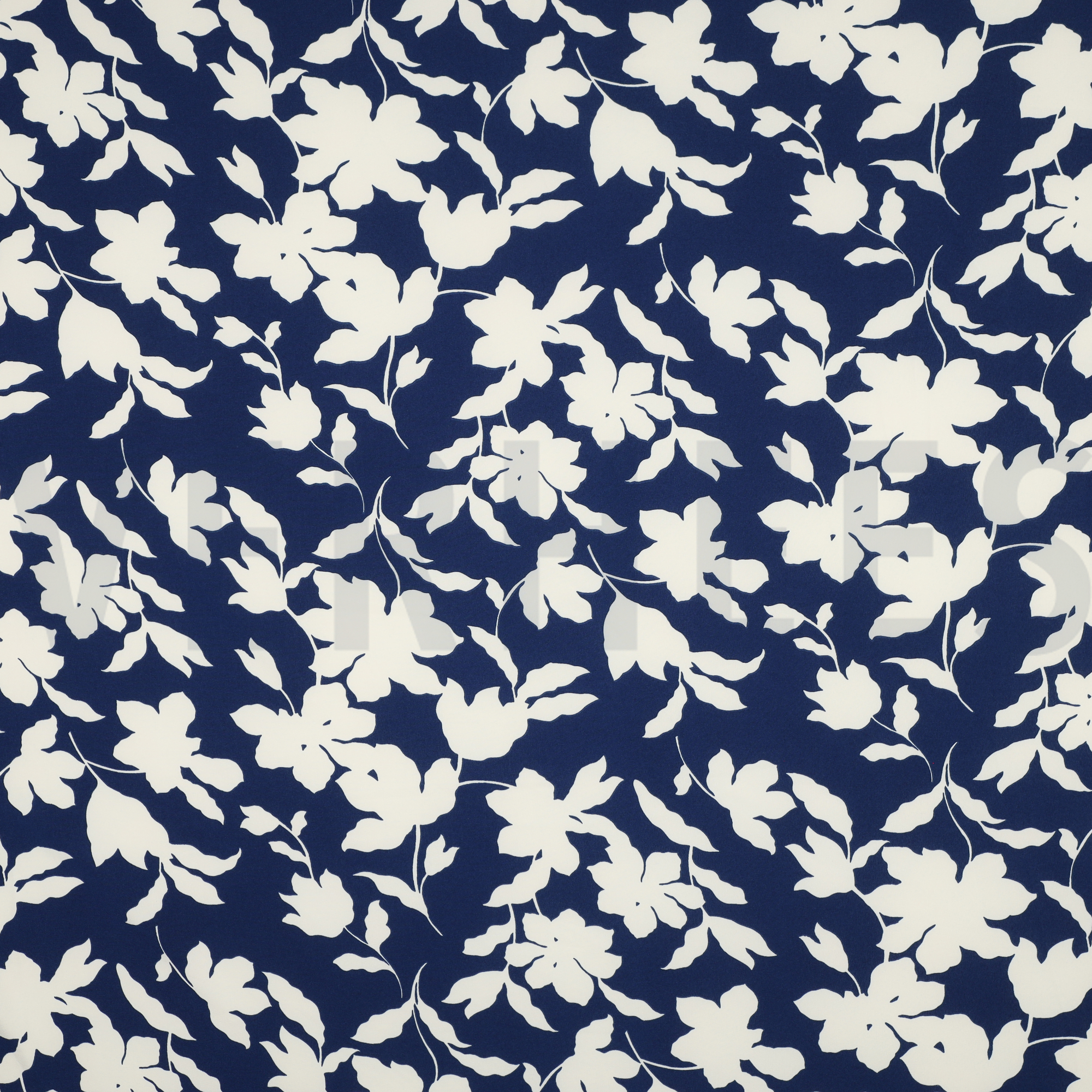 MAGNOLIA STRETCH FLOWERS NAVY (high resolution)