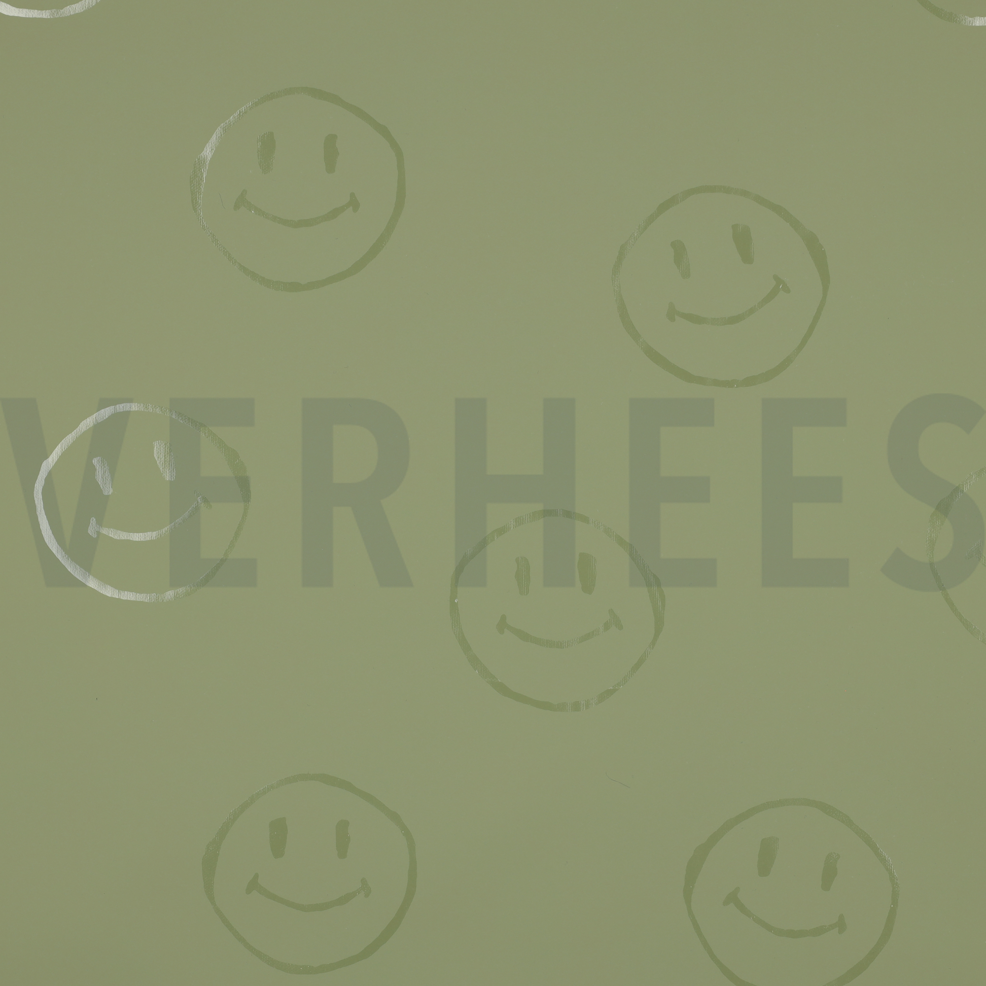 RAINCOAT HAPPY FACES ARMY GREEN (high resolution)