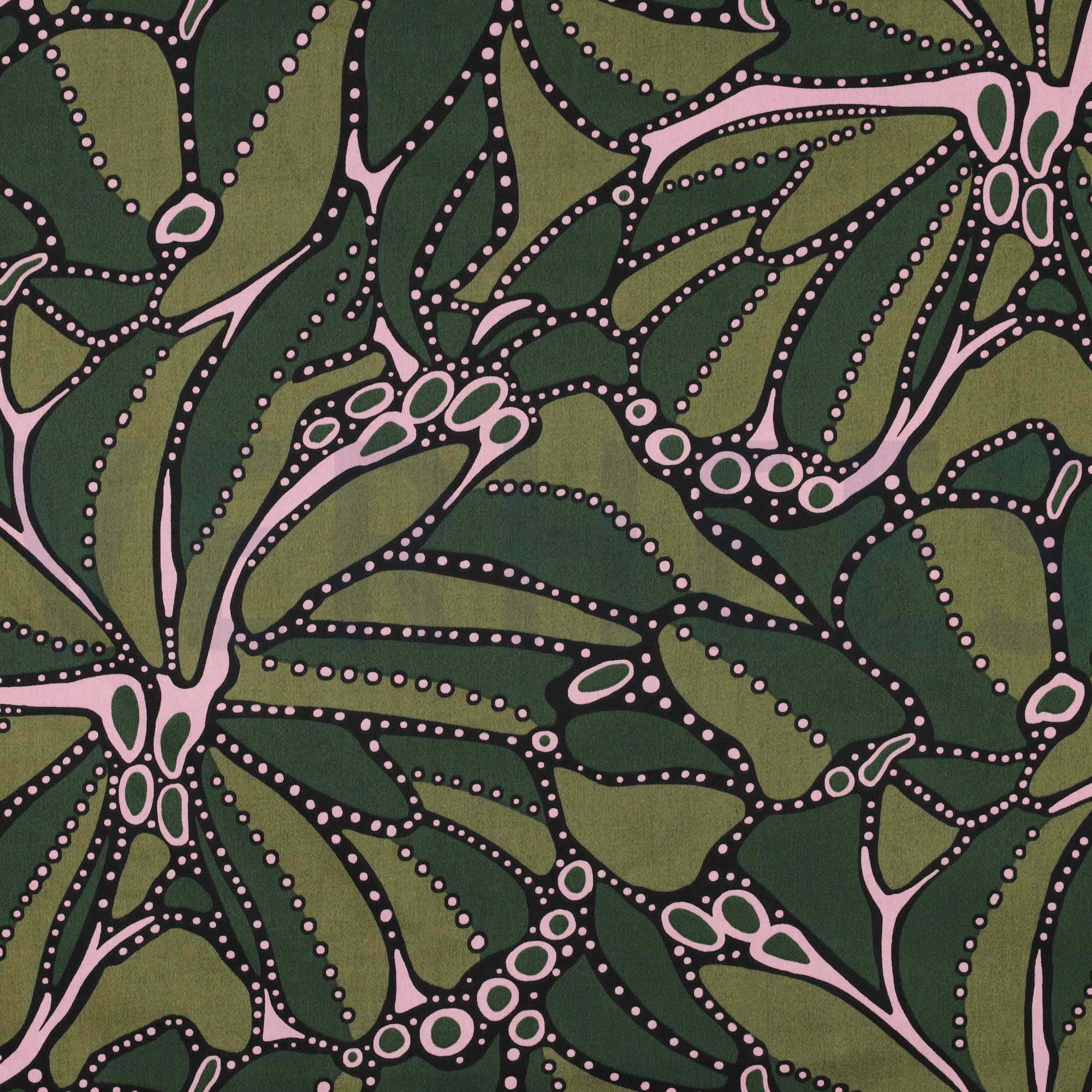 COTTON SATIN ABSTRACT DARK GREEN (high resolution)