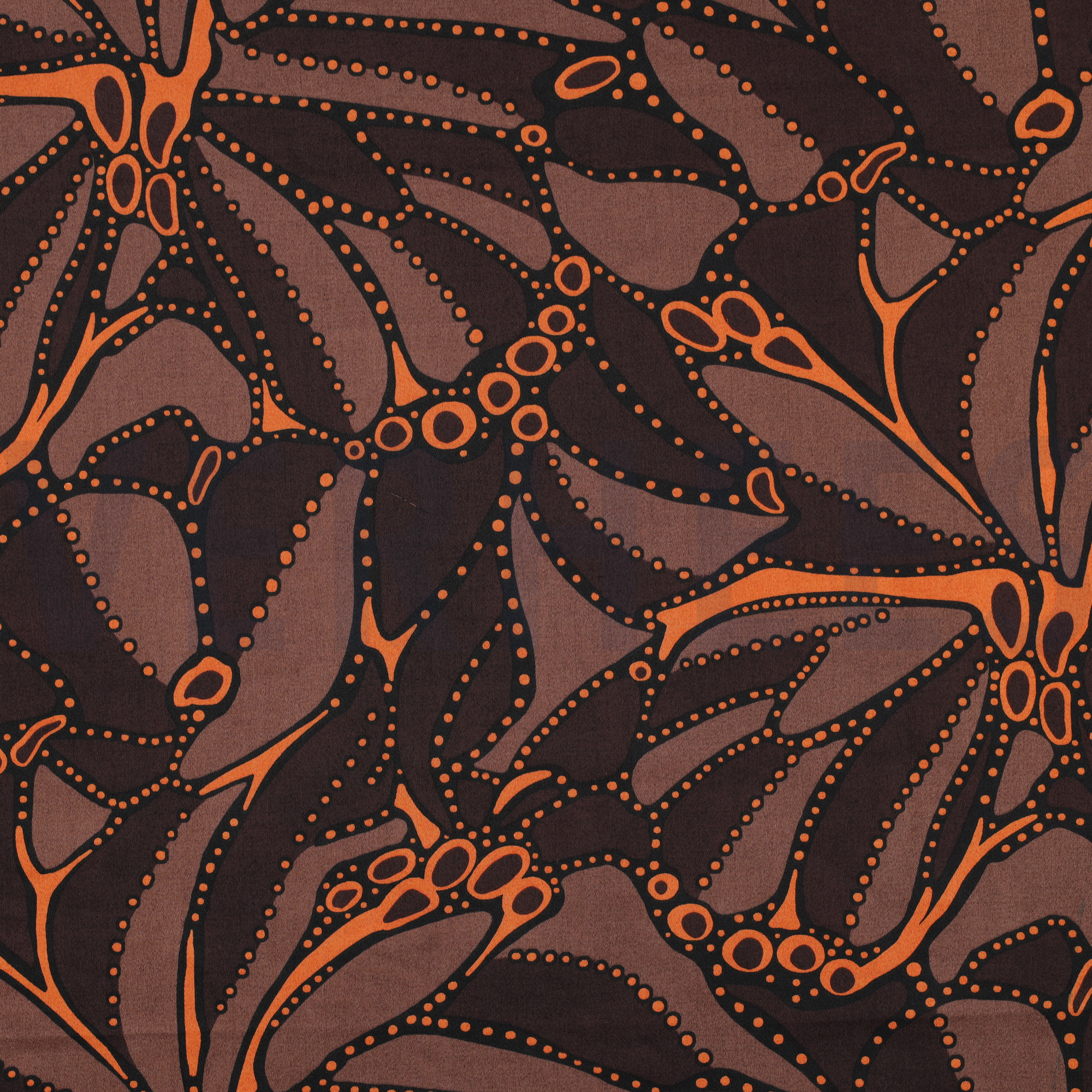 COTTON SATIN ABSTRACT DARK BROWN (high resolution)