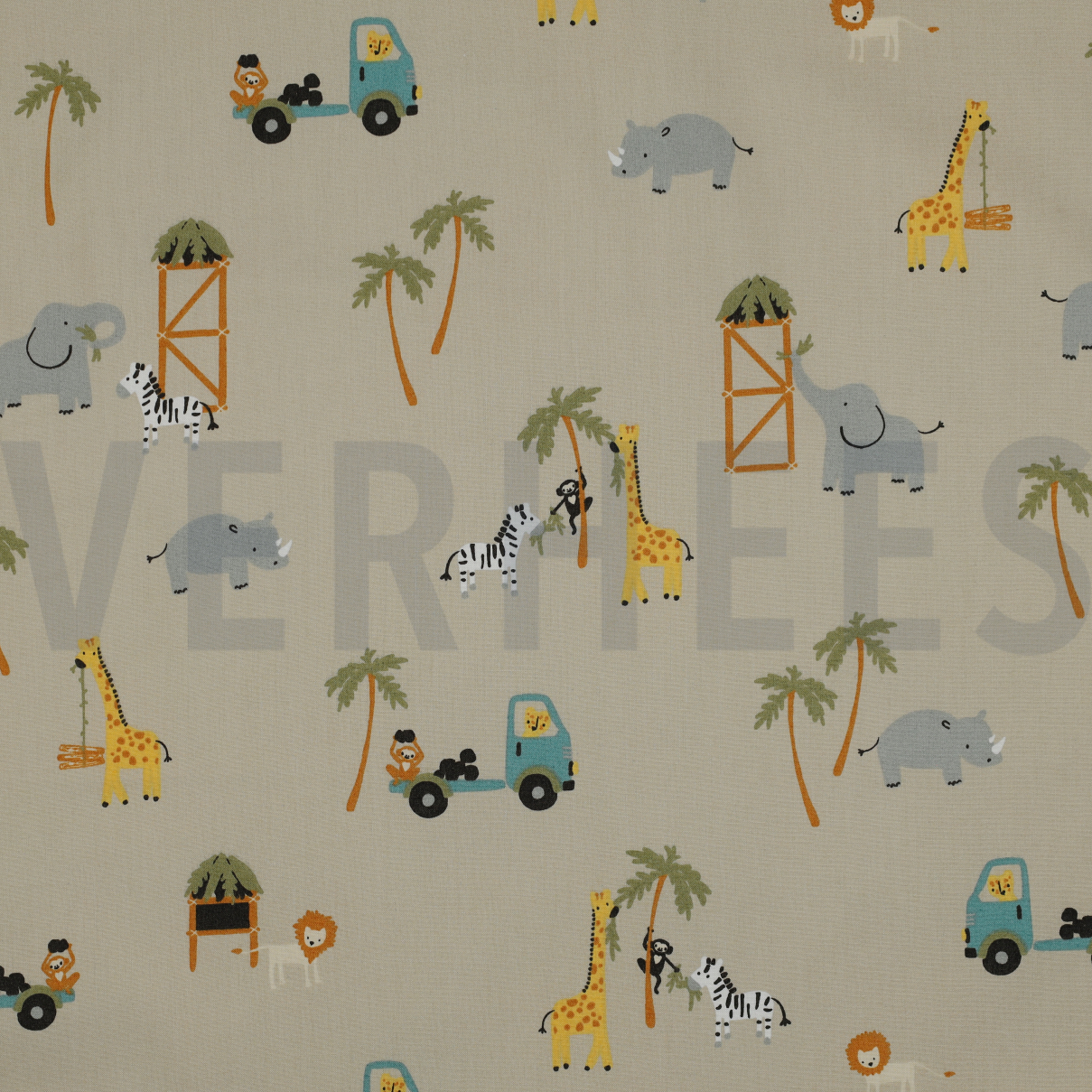 FINE POPLIN SAFARI ANIMALS CAMEL (high resolution)