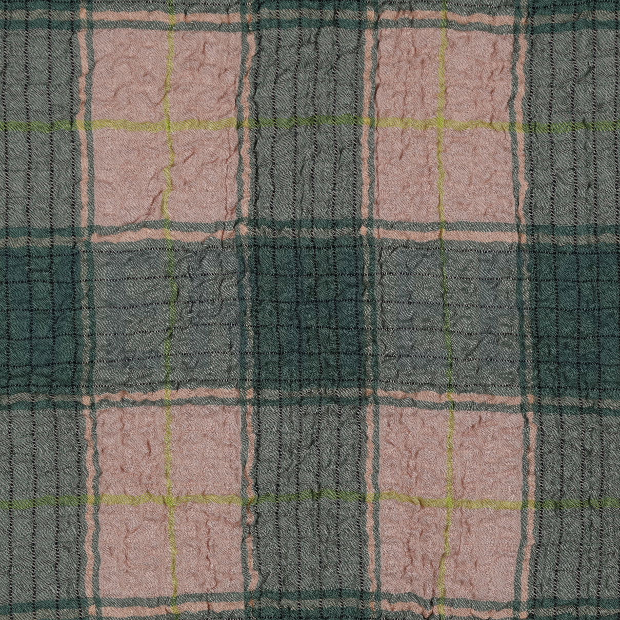 VISCOSE CRINKLE CHECK PEACH (high resolution)