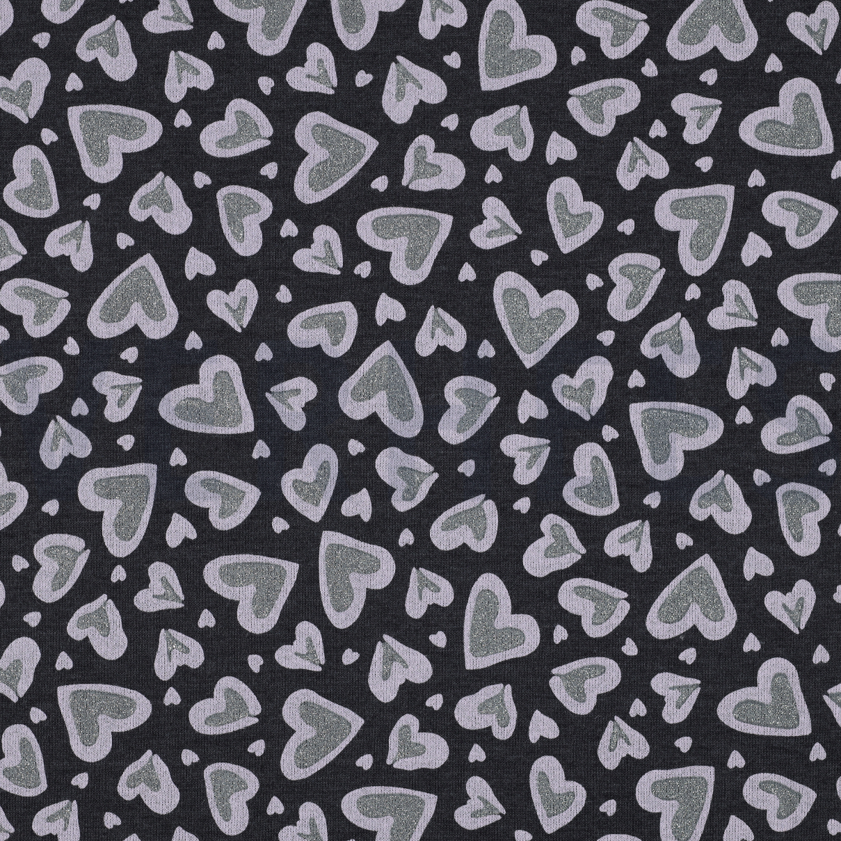 SWEAT MELANGE GLITTER LEOPARD HEARTS INDIGO MELANGE (high resolution)