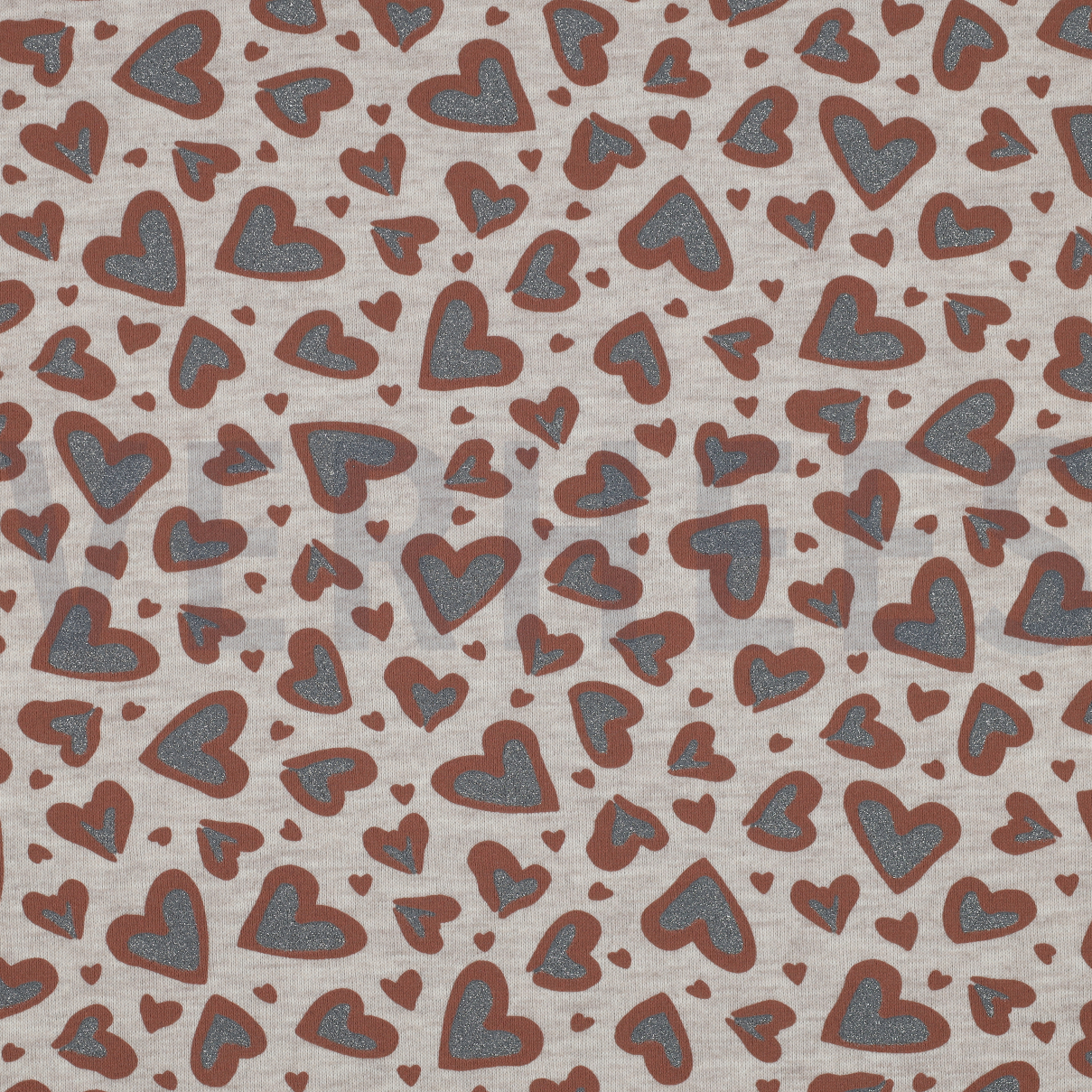 SWEAT MELANGE GLITTER LEOPARD HEARTS LIGHT SAND MELANGE (high resolution)