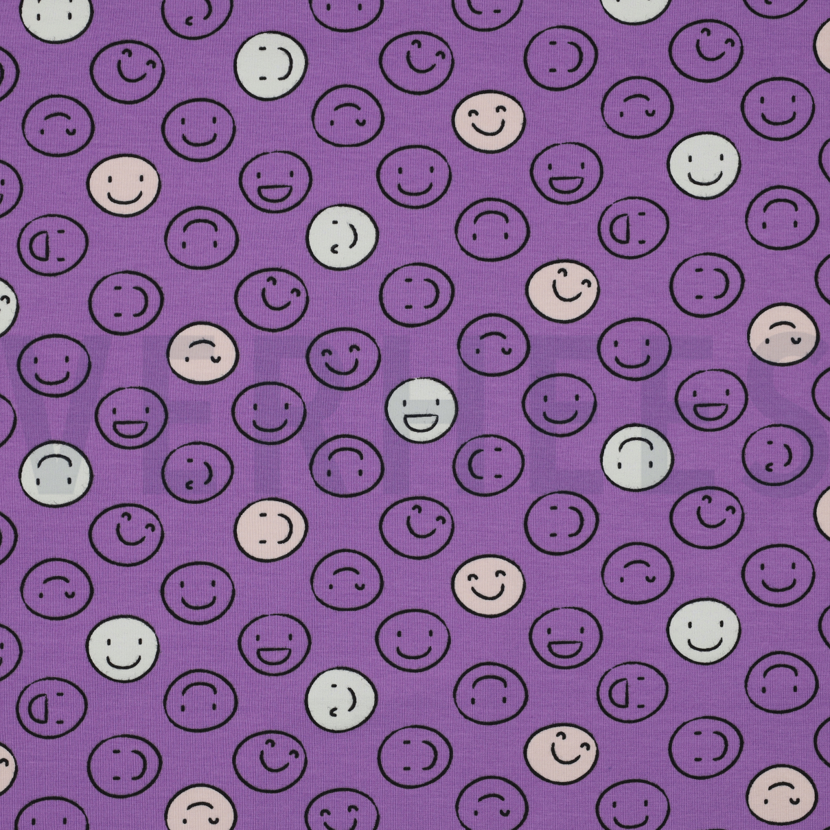 JERSEY GLOW IN THE DARK SMILEYS PURPLE (high resolution)