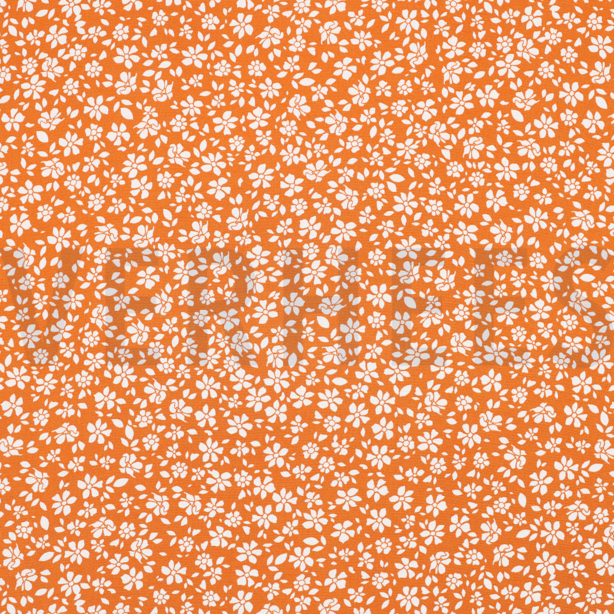 VISCOSE POPLIN STRETCH SMALL FLOWERS ORANGE (high resolution)