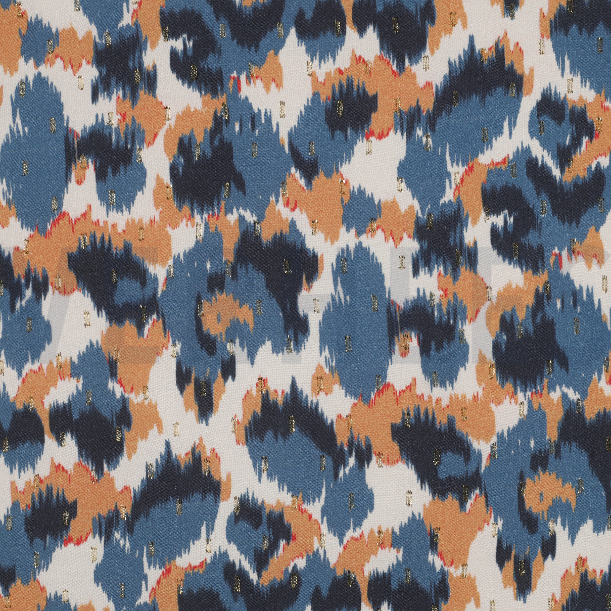 VISCOSE LUREX ANIMAL SKIN ECRU / NAVY (high resolution)