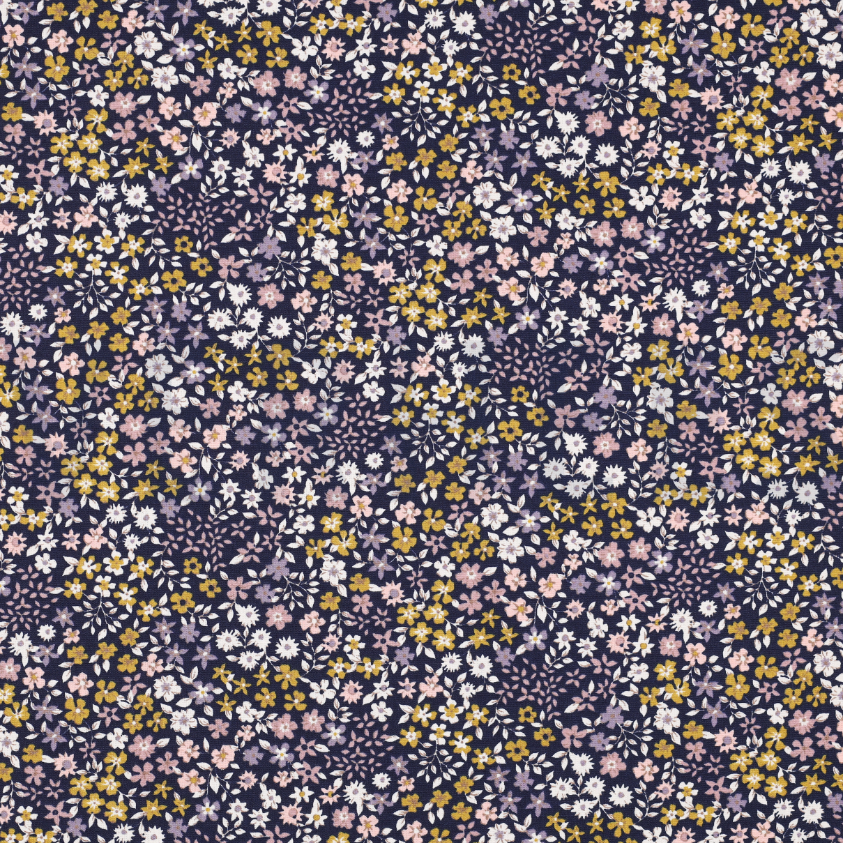 POPLIN SMALL FLOWERS NAVY (high resolution)