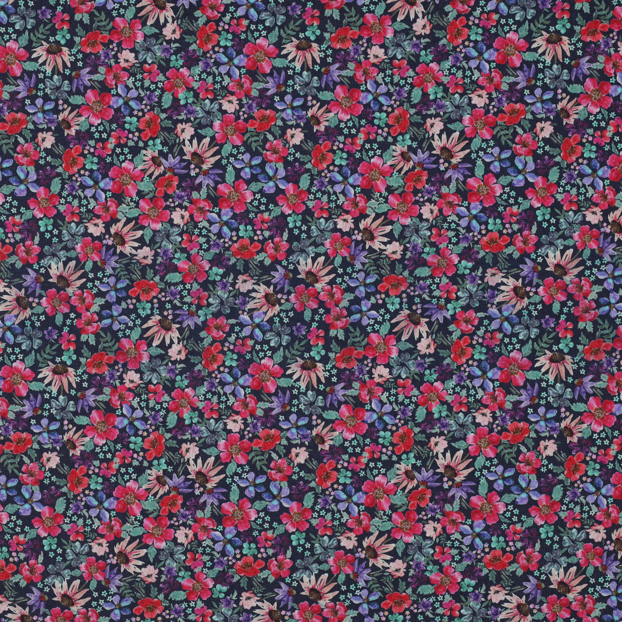 POPLIN DIGITAL SMALL FLOWERS NAVY (high resolution)