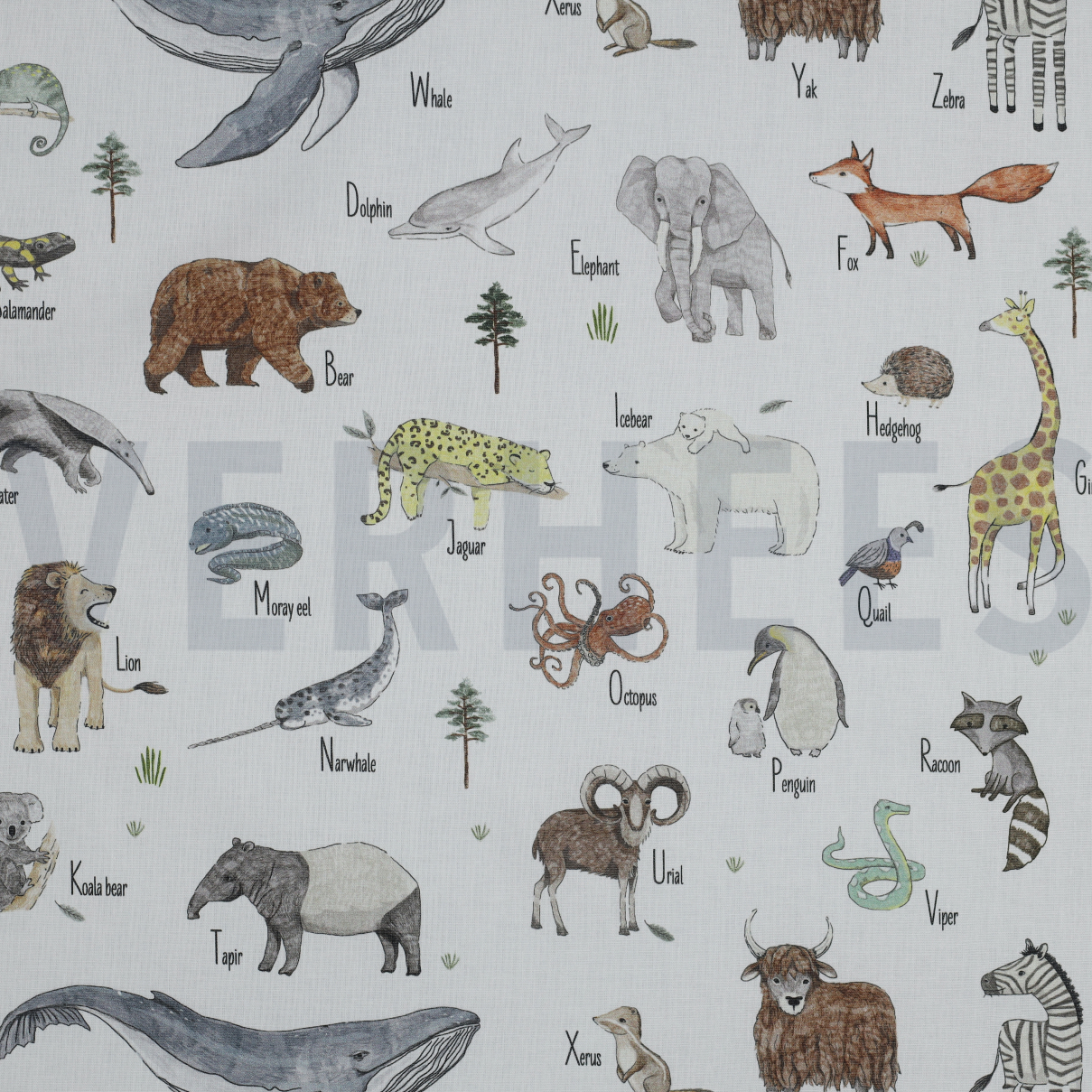 POPLIN DIGITAL ANIMALS WHITE (high resolution)