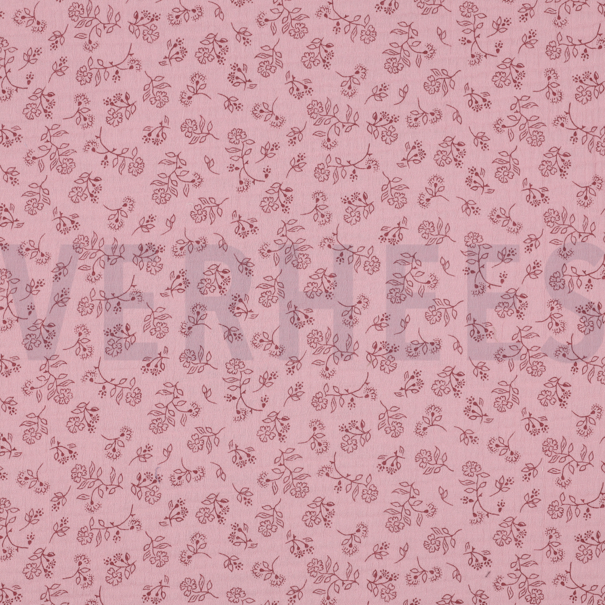 DOUBLE GAUZE SMALL FLOWERS OLD BLUSH (high resolution)