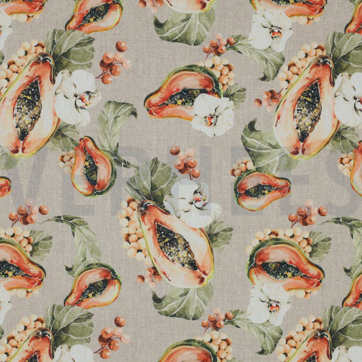 CANVAS DIGITAL TROPICAL FRUIT LINEN PEACH (high resolution)