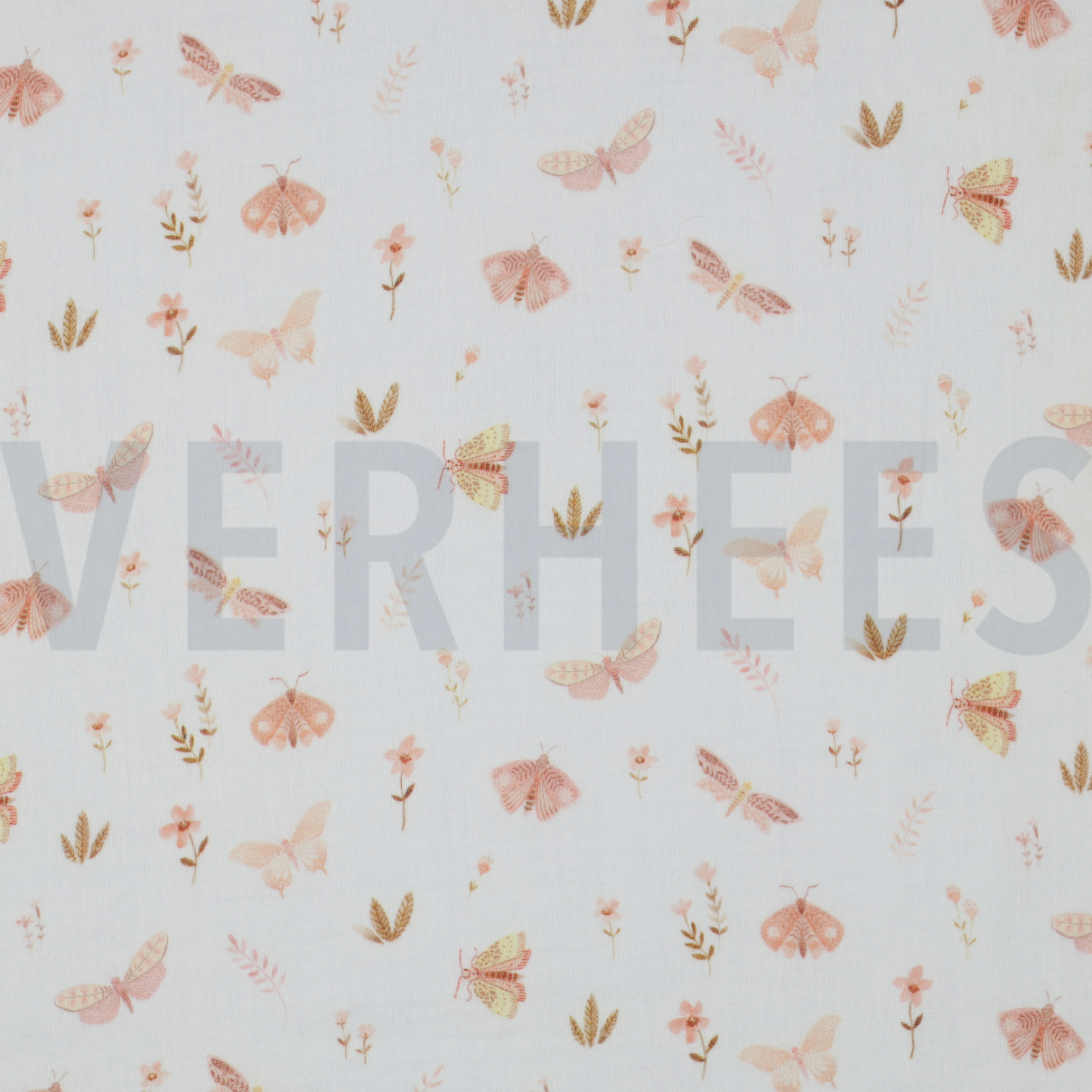 DOUBLE GAUZE DIGITAL BUTTERFLIES WHITE (high resolution)