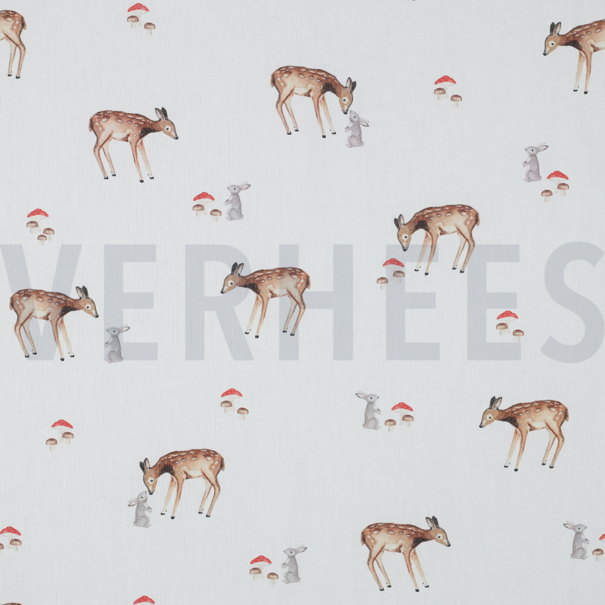 POPLIN DIGITAL FOREST ANIMALS WHITE (high resolution)