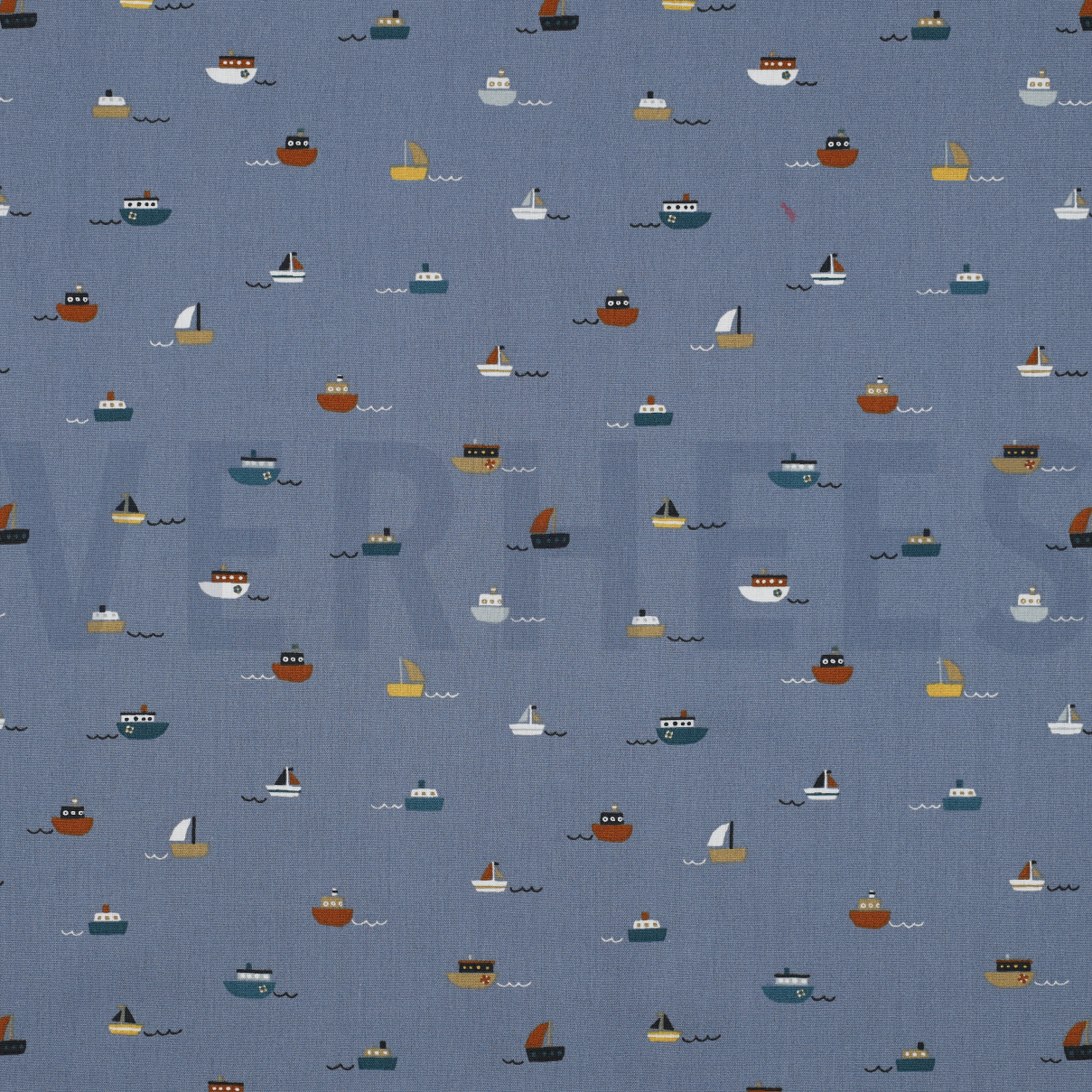 POPLIN GOTS BOATS BLUE SHADOW (high resolution)