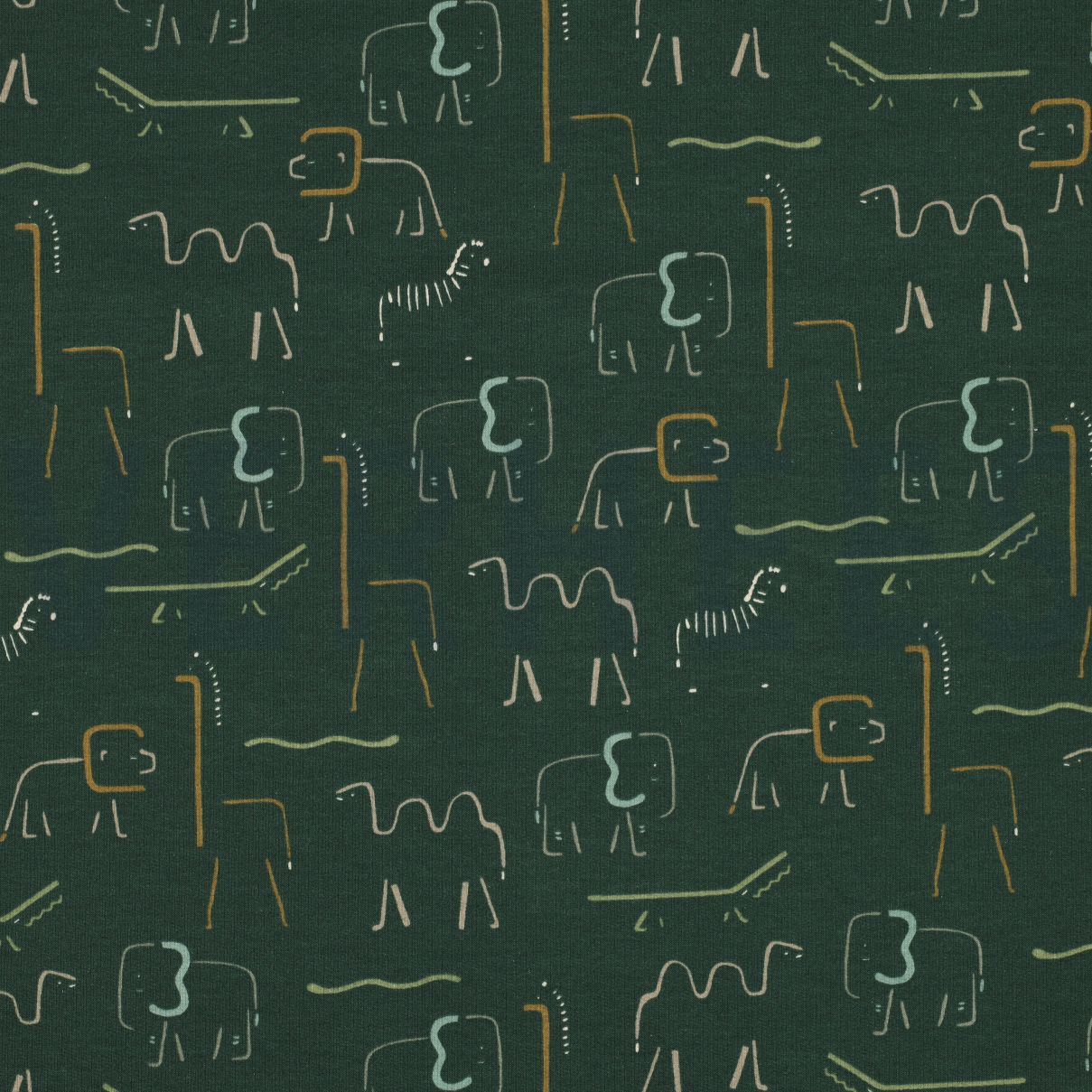 SOFT SWEAT SAFARI ANIMALS DARK GREEN (high resolution)