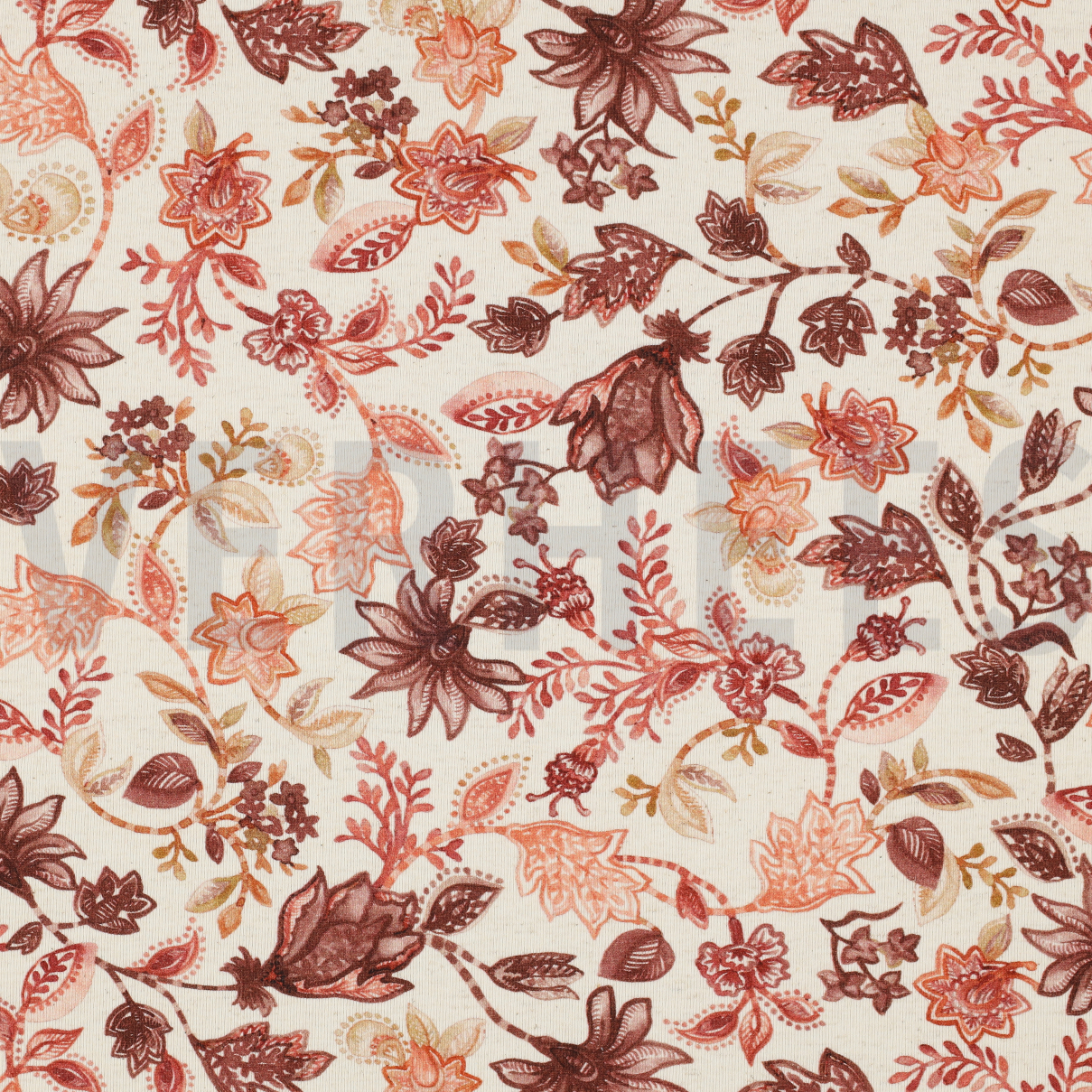 LINEN JERSEY DIGITAL FLOWERS COGNAC (high resolution)