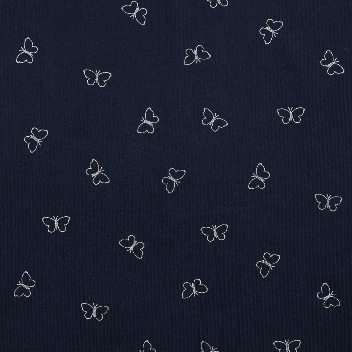 BABYCORD GLITTER BUTTERFLIES NAVY (high resolution)