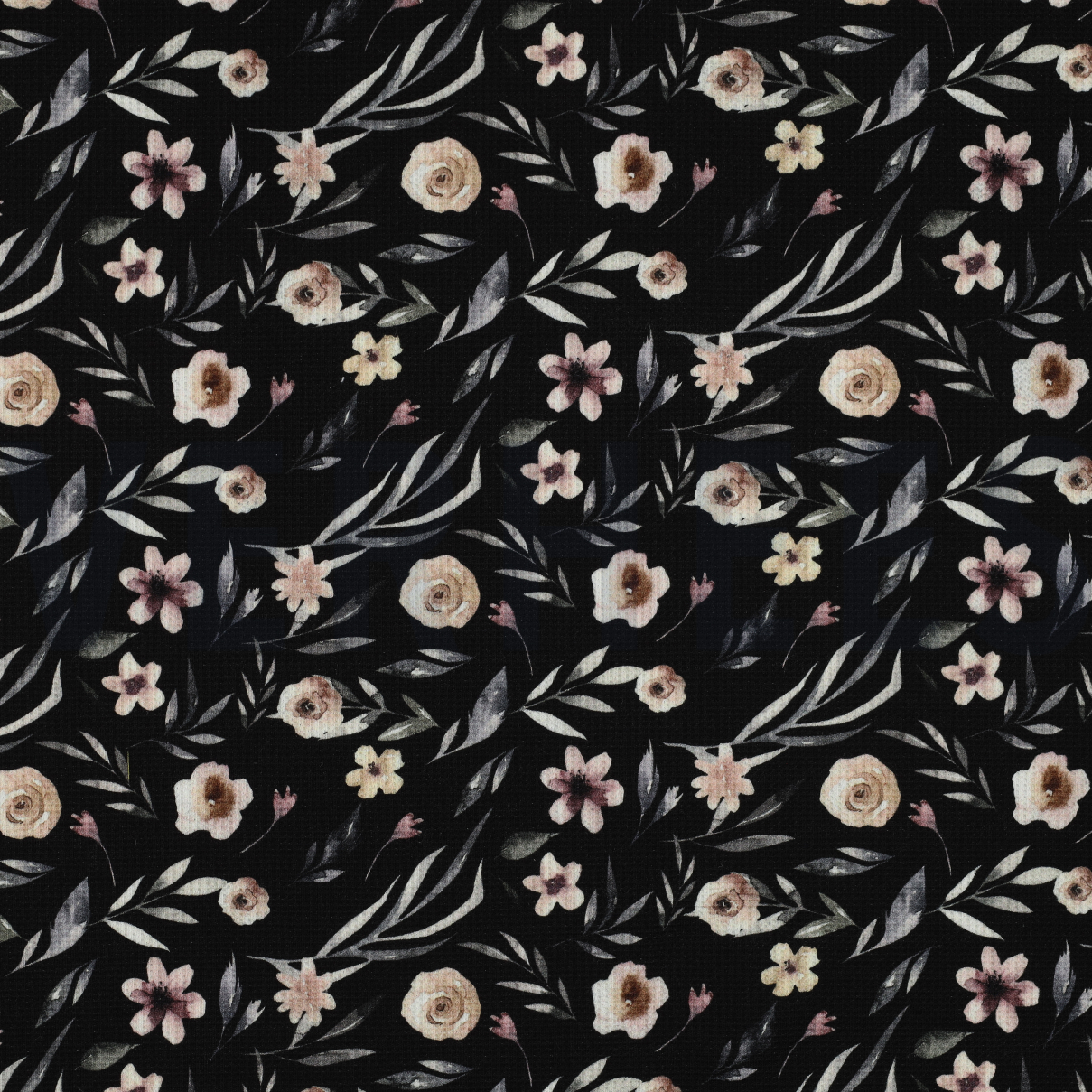 WAFFLE JERSEY DIGITAL FLOWERS BLACK (high resolution)