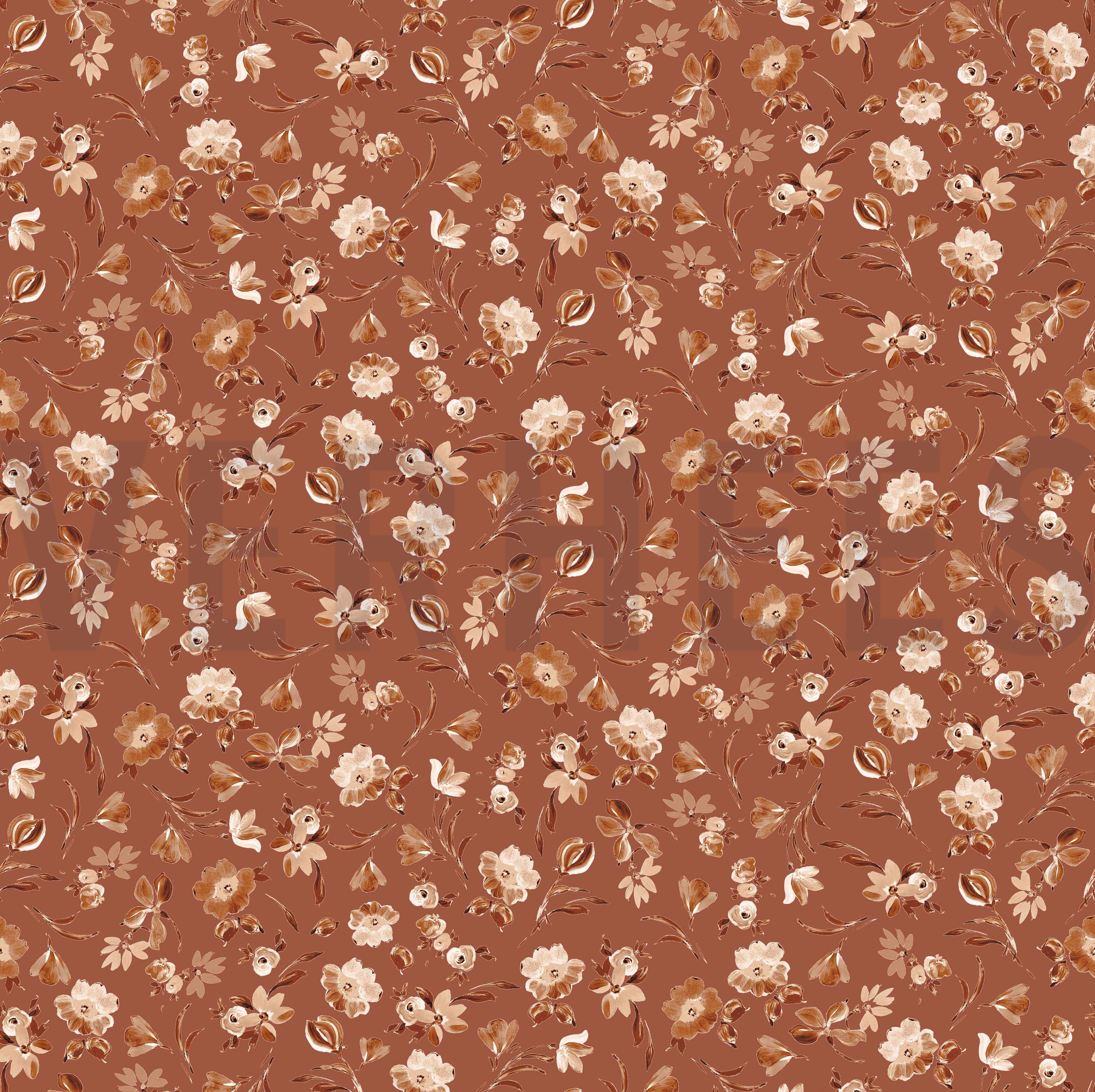 JERSEY DIGITAL FLOWERS COGNAC (high resolution)