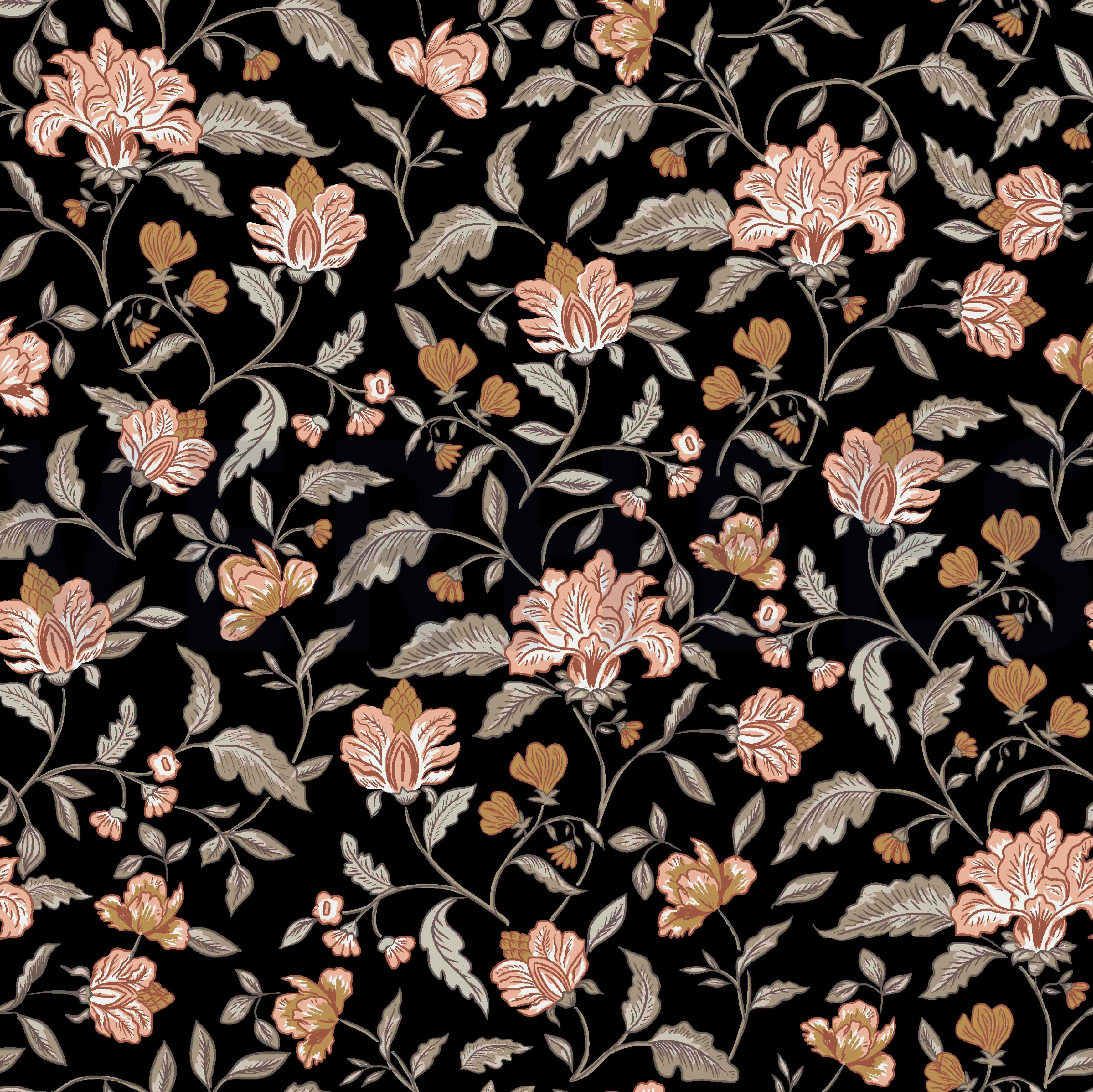 BAMBOO COTTON JERSEY FLOWERS BLACK (high resolution)