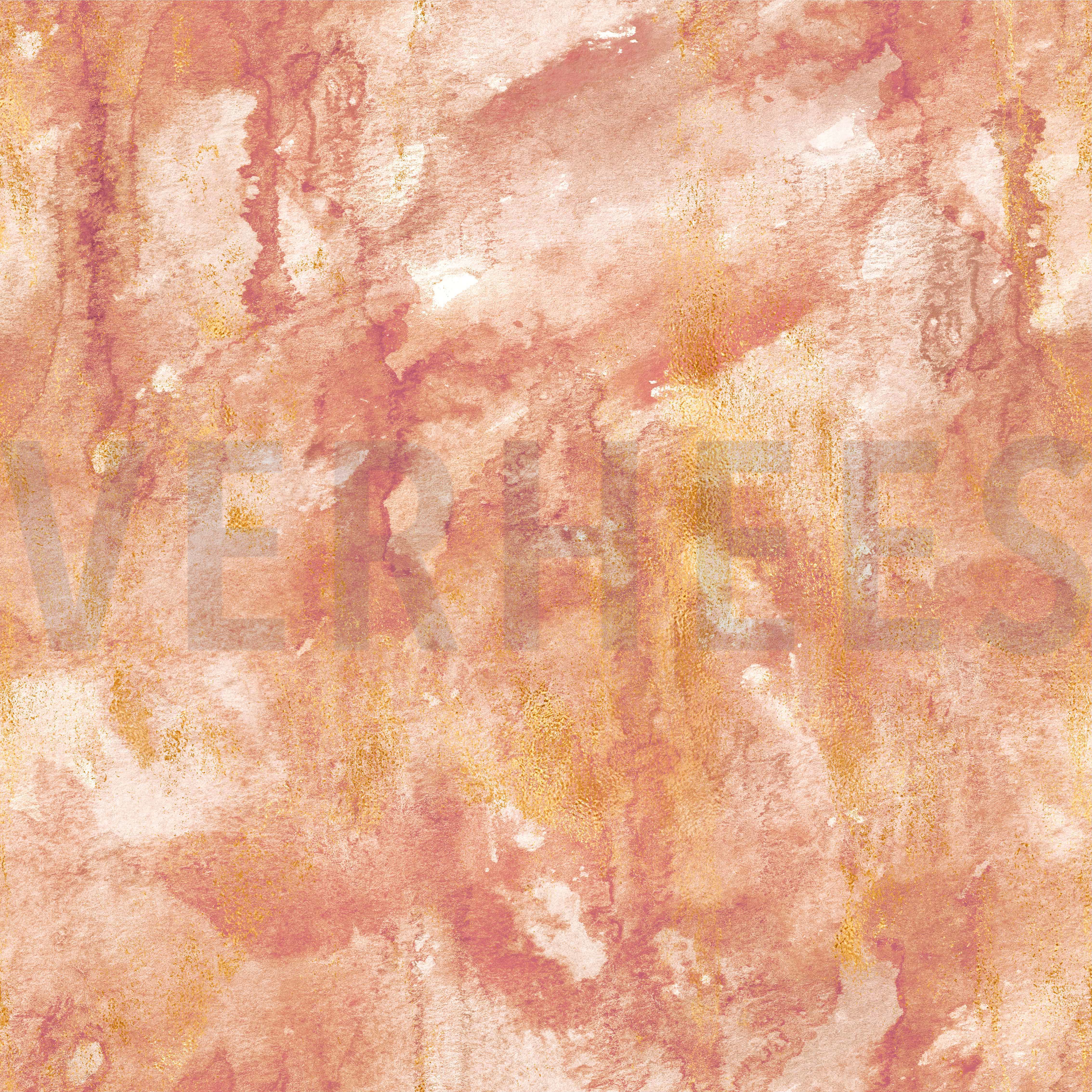 CANVAS DIGITAL MARBLE SALMON / GOLD (high resolution)