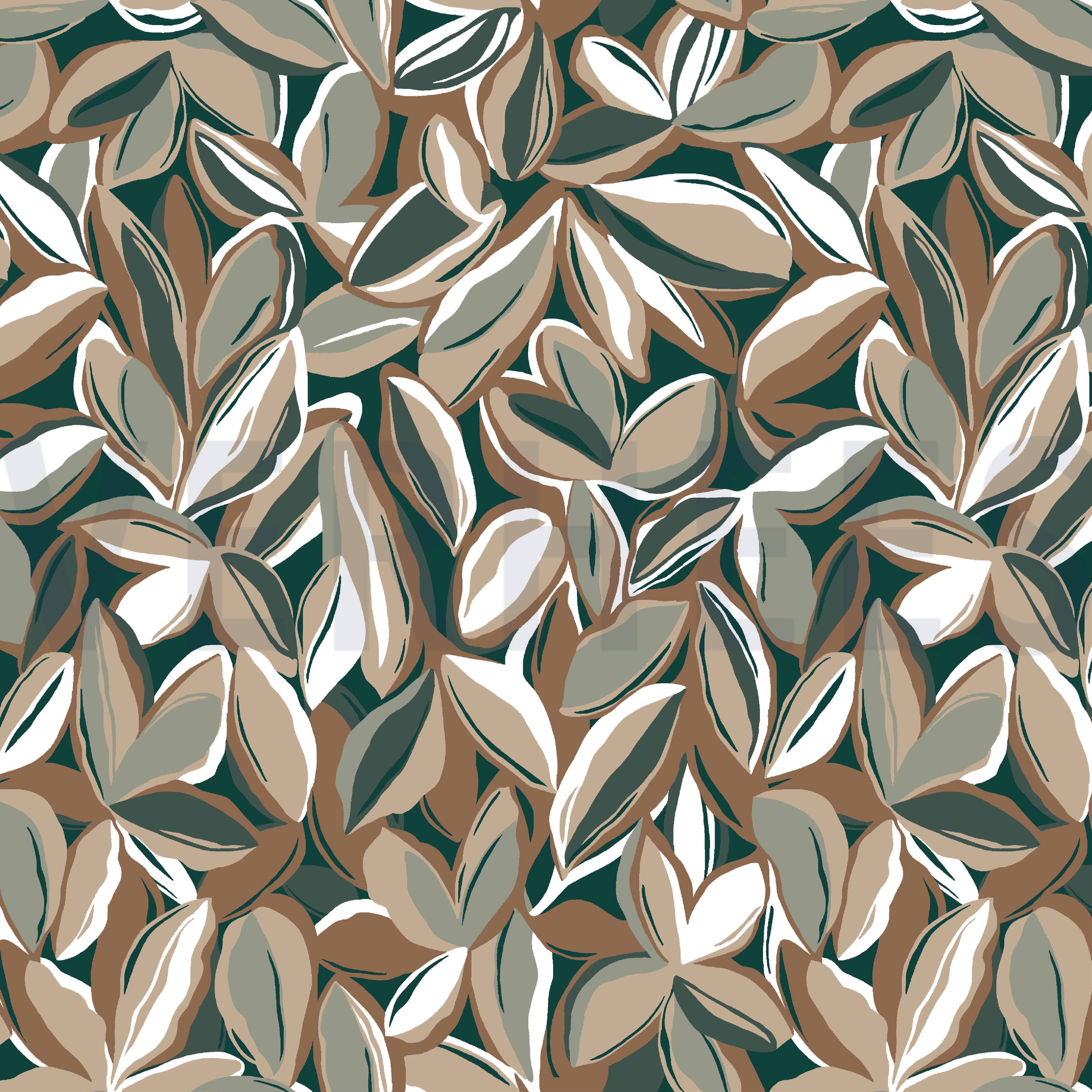 LINEN WASHED LEAVES ARMY GREEN (high resolution)