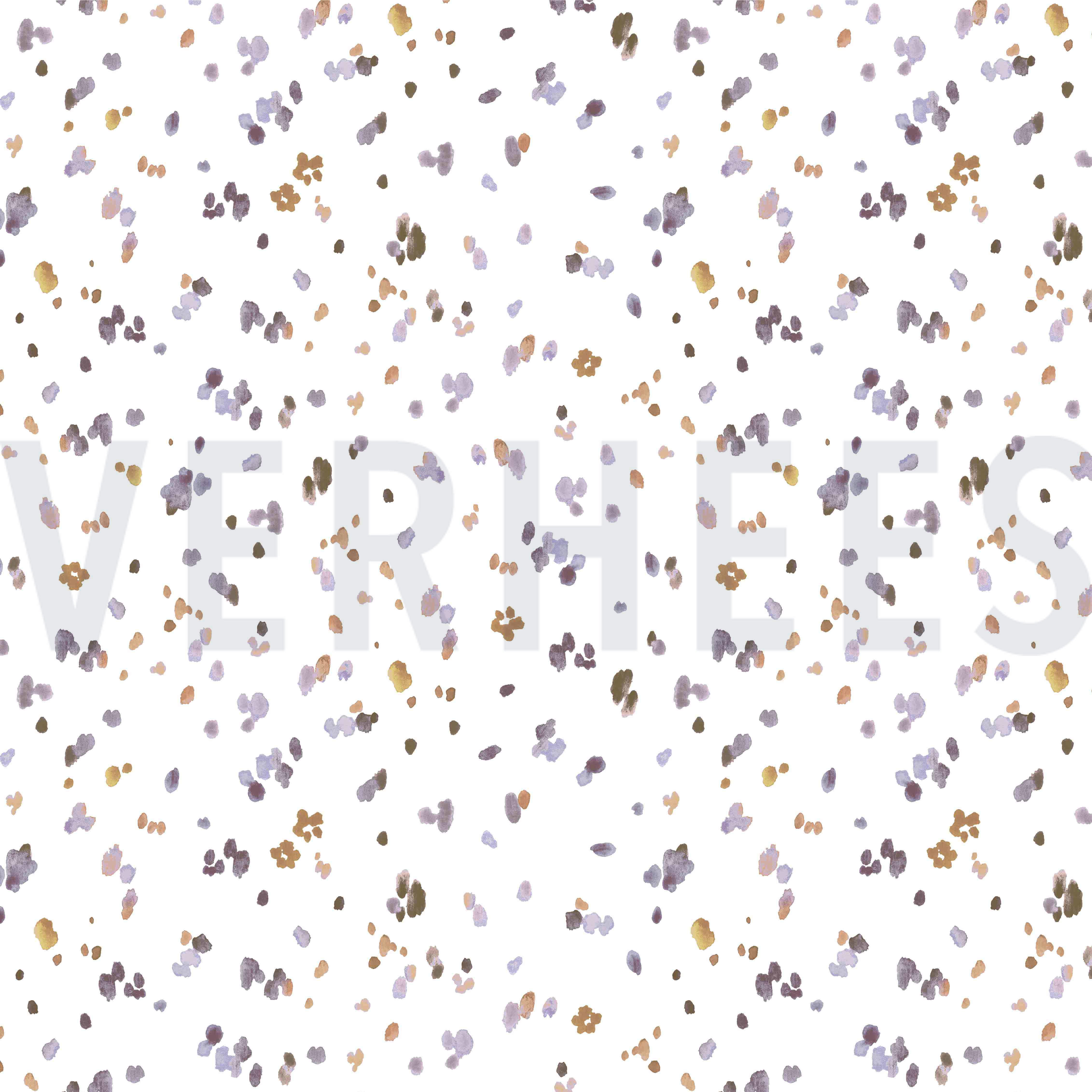 JERSEY DIGITAL FLOWERS AND LEAVES WHITE/LAVENDER (high resolution)