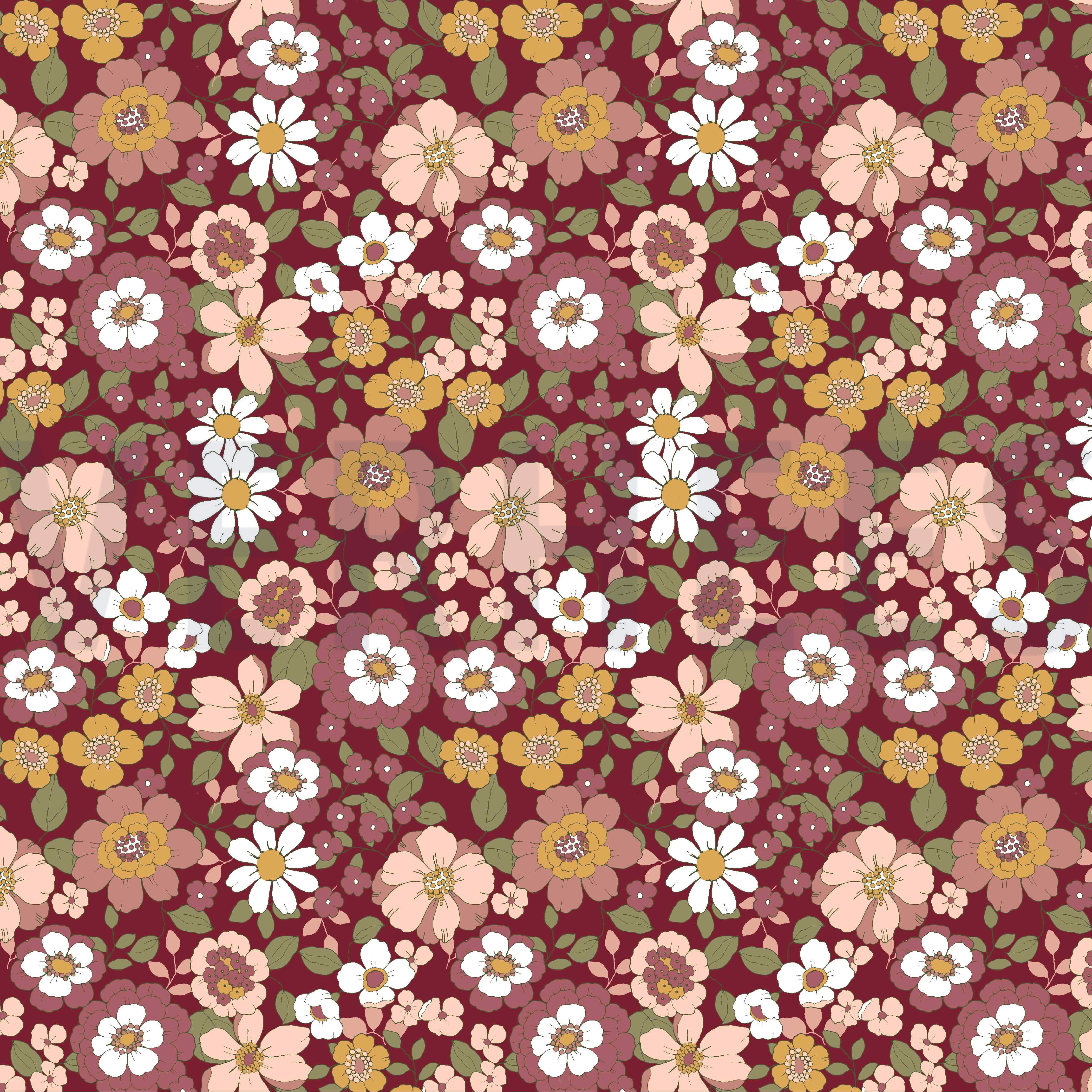 POPLIN FLOWERS WINE (high resolution)