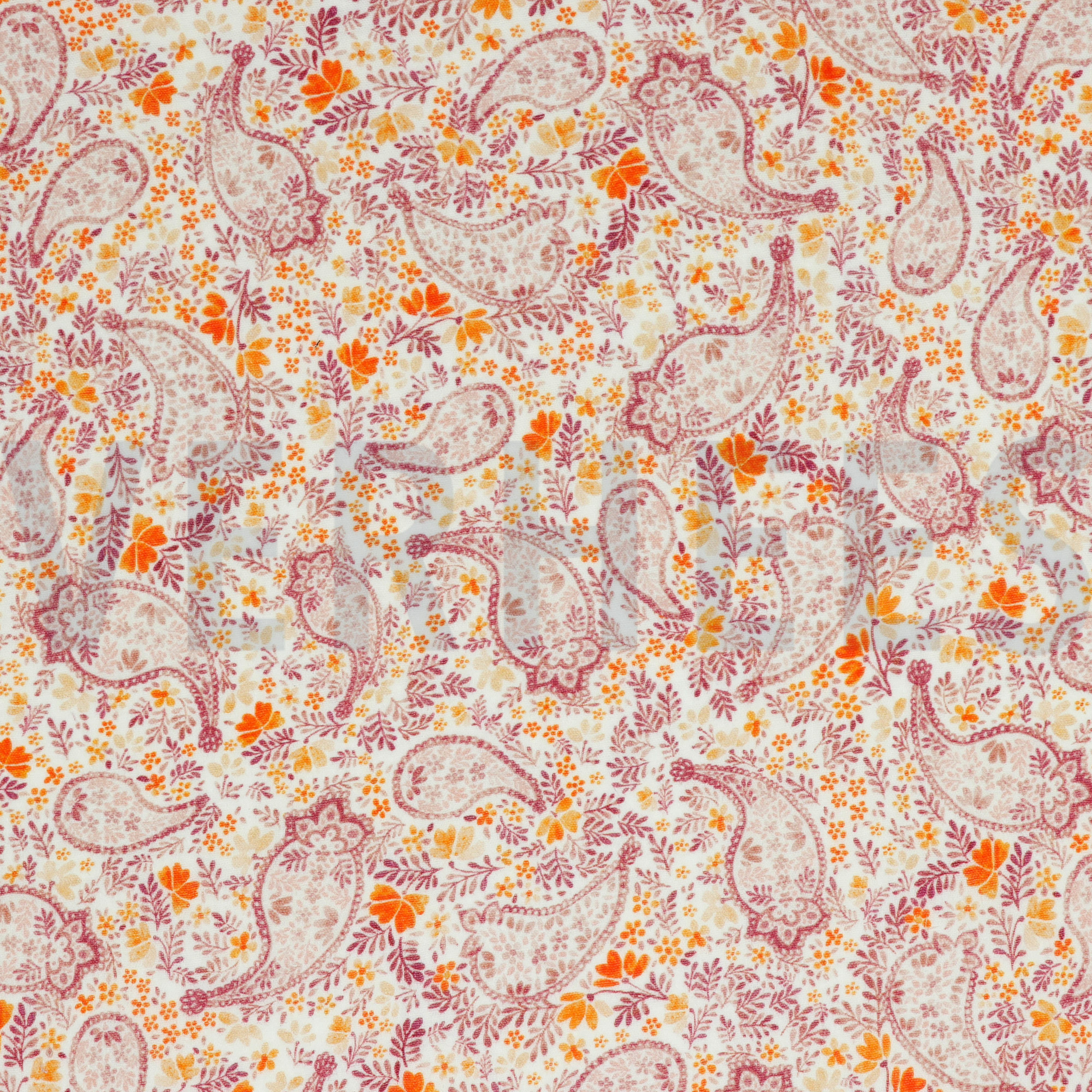 DOUBLE GAUZE DIGITAL PAISLEY WHITE/ OLD BLUSH (high resolution)