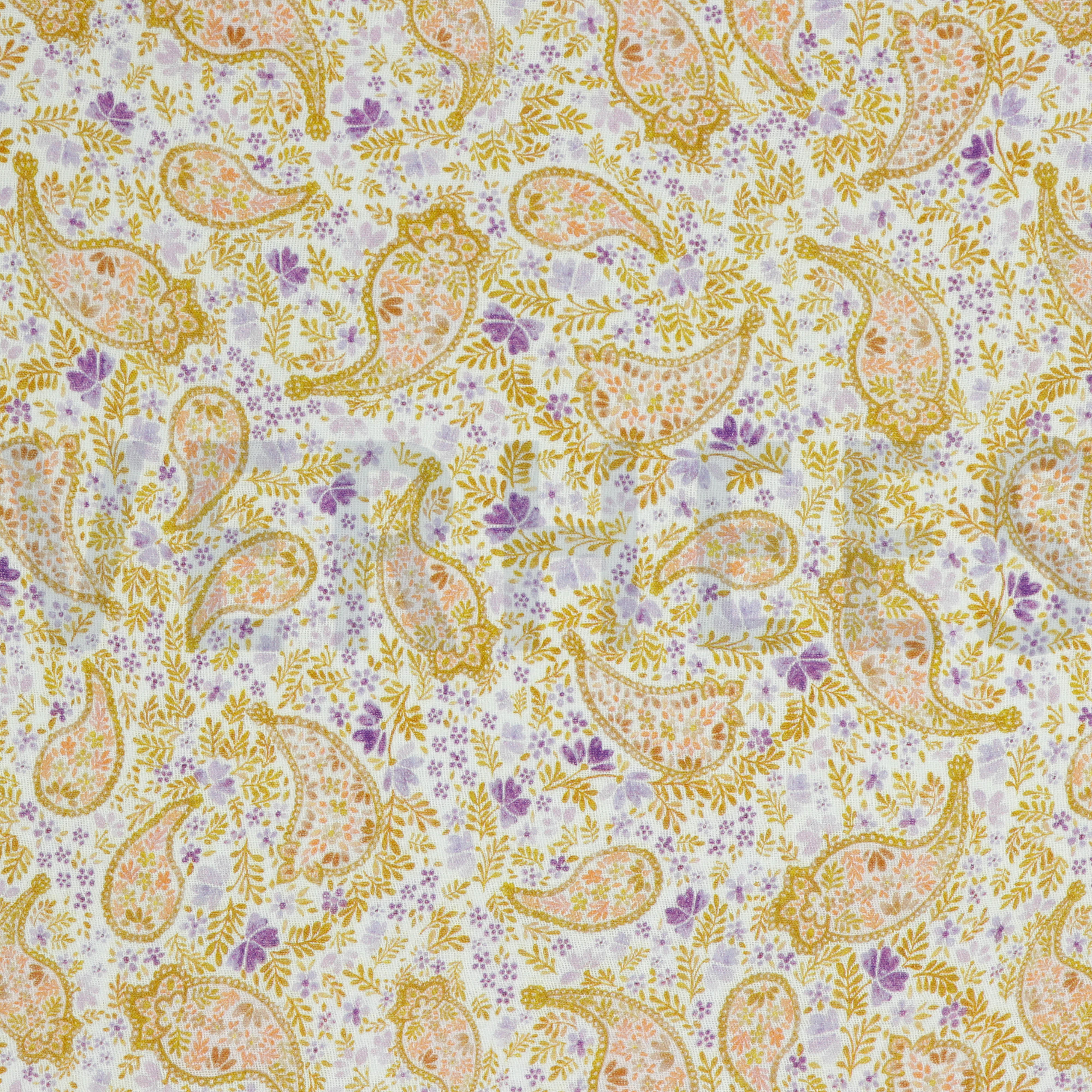 DOUBLE GAUZE DIGITAL PAISLEY WHITE/ LAVENDER (high resolution)