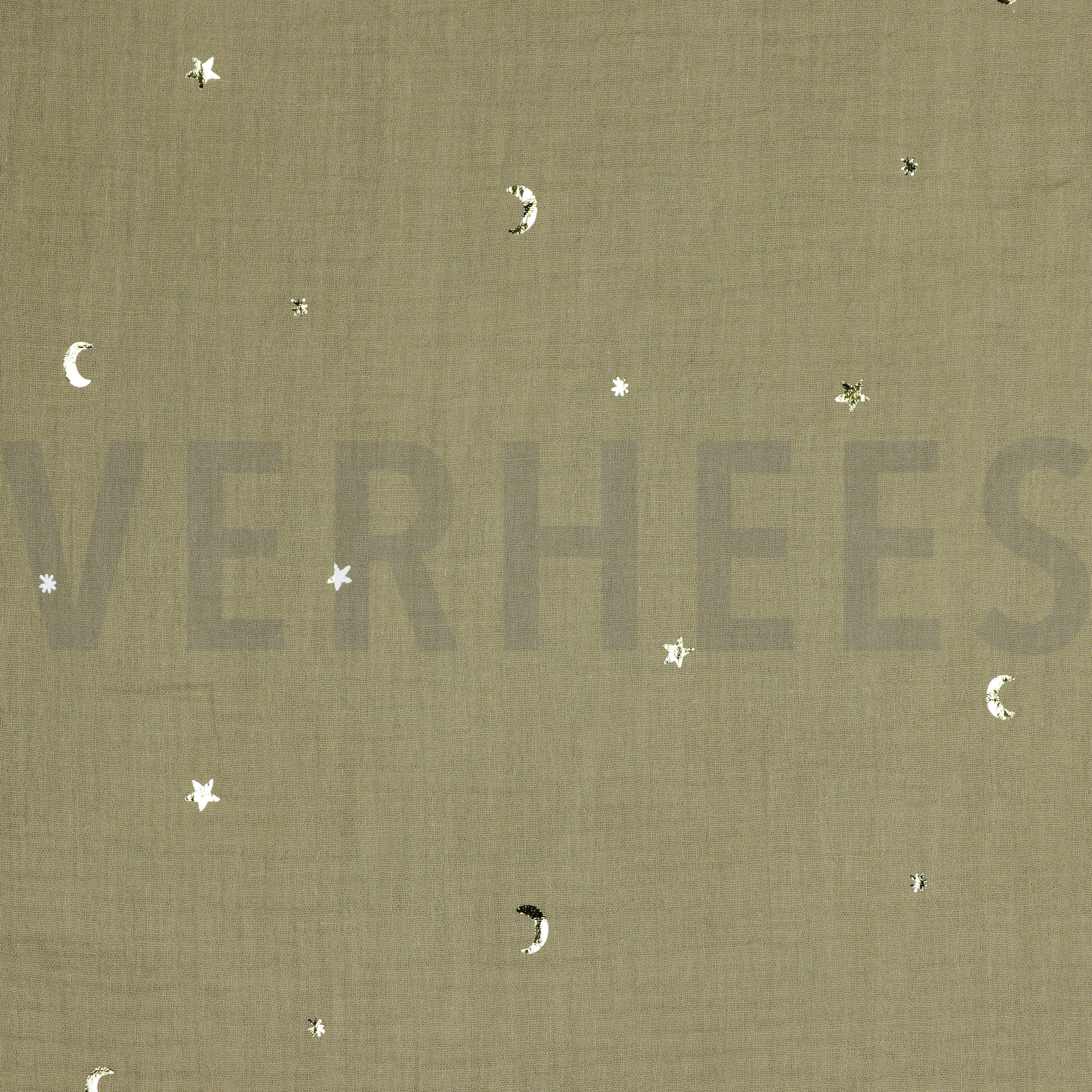 DOUBLE GAUZE FOIL MOON AND STARS TAUPE (high resolution)