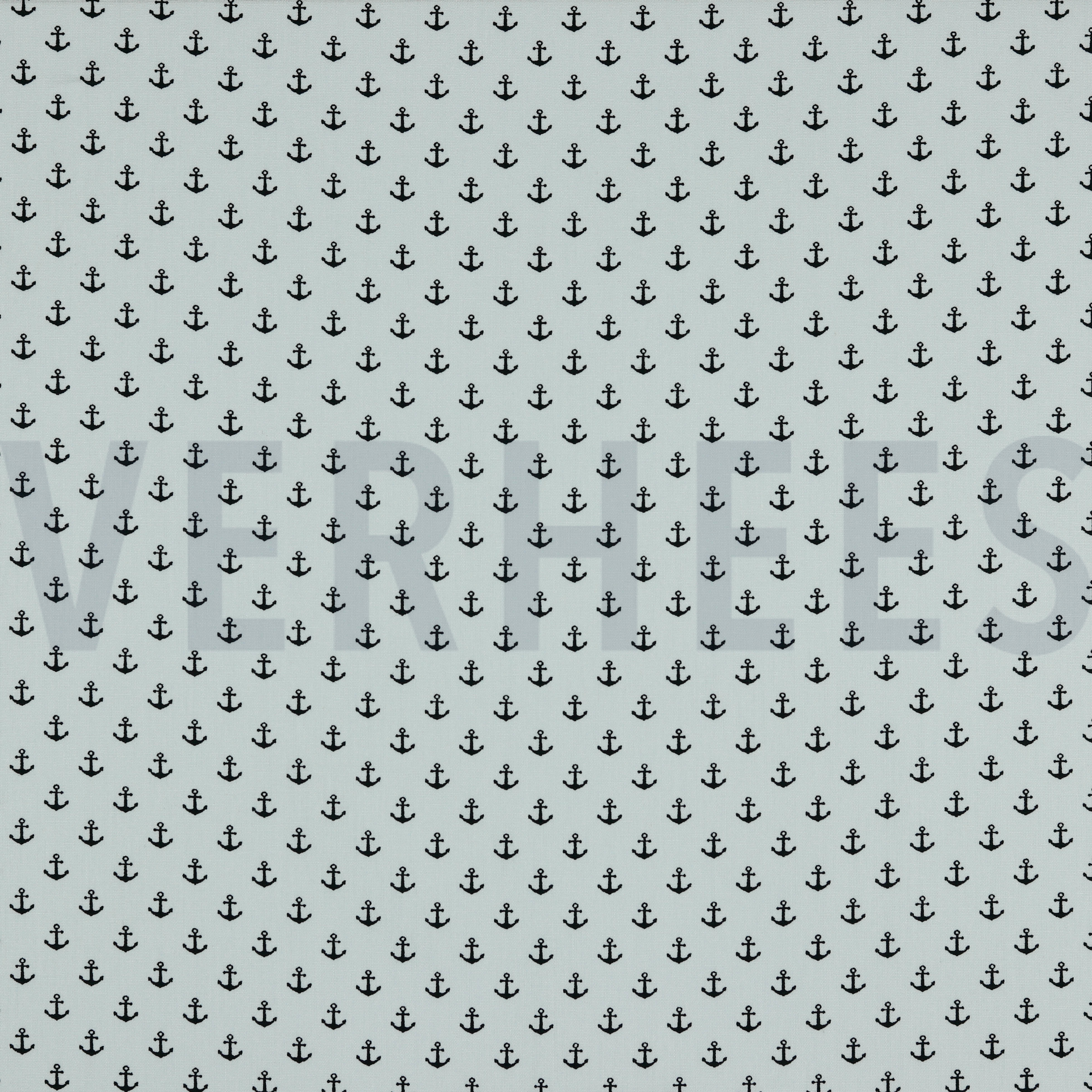 POPLIN PETIT ANCHOR WHITE/BLACK (high resolution)