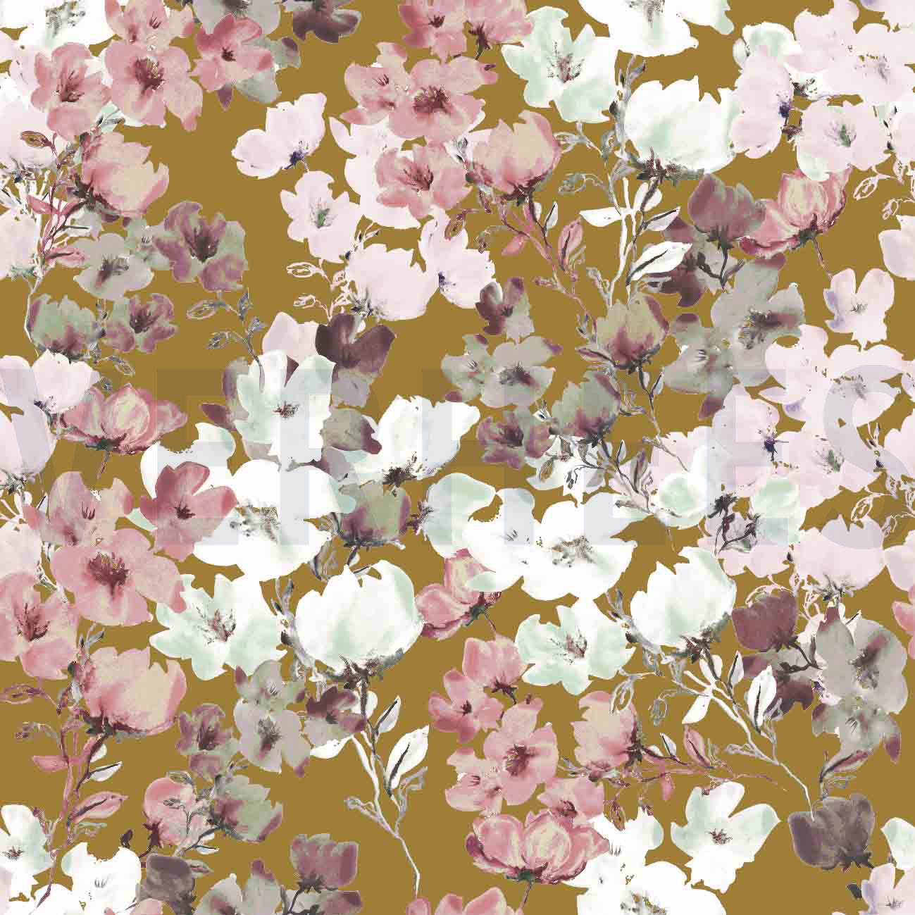 COTTON JERSEY GOTS BLOSSOM OCHRE (high resolution)