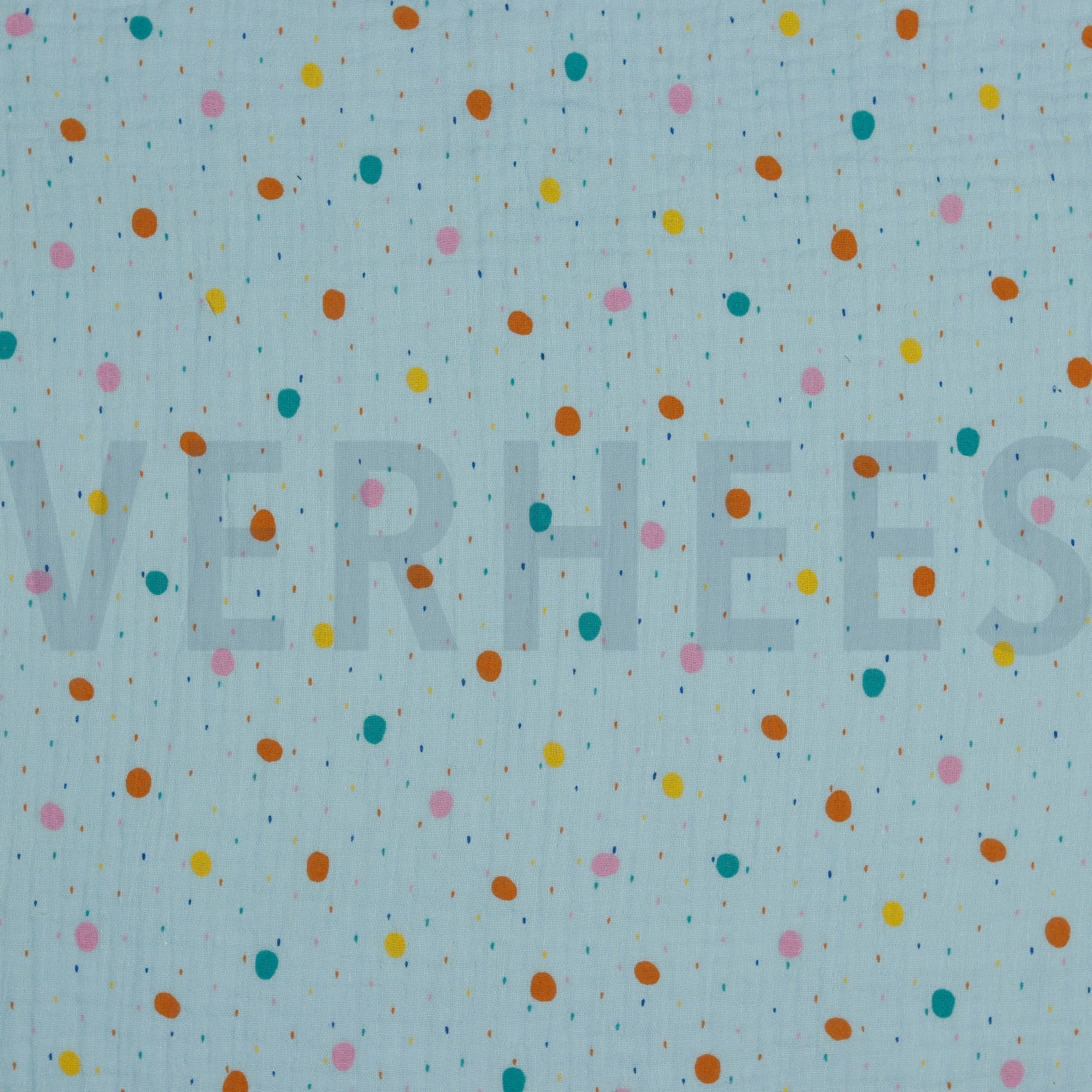 DOUBLE GAUZE RAINY DOTS LIGHT BLUE (high resolution)