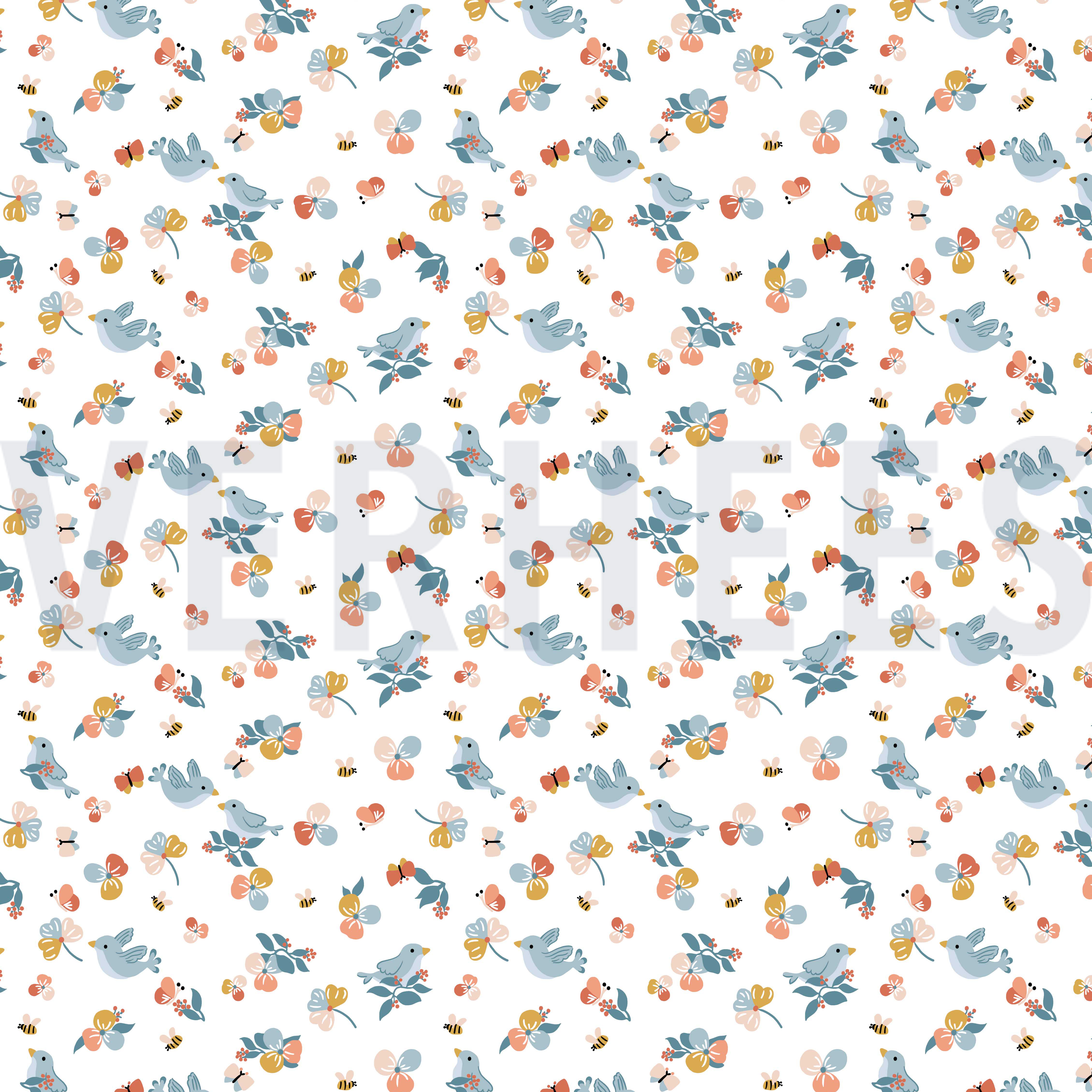 POPLIN BIRDS WHITE (high resolution)