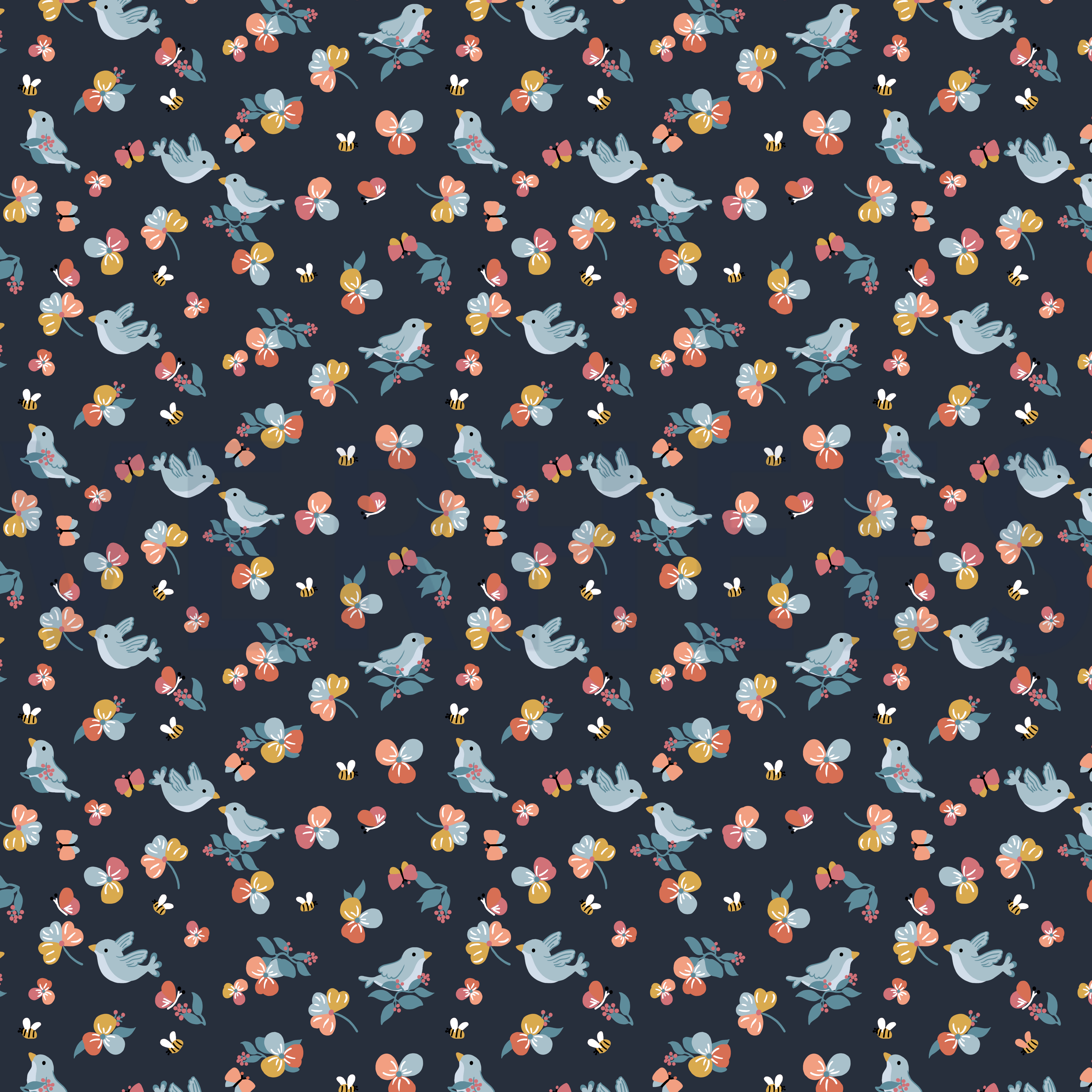 POPLIN BIRDS NAVY (high resolution)